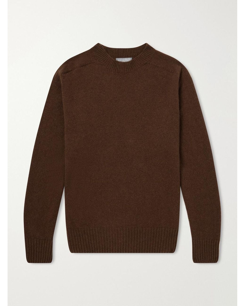 Margaret Howell Brown Seamless Merino Wool And Cashmere-Blend Sweater for men