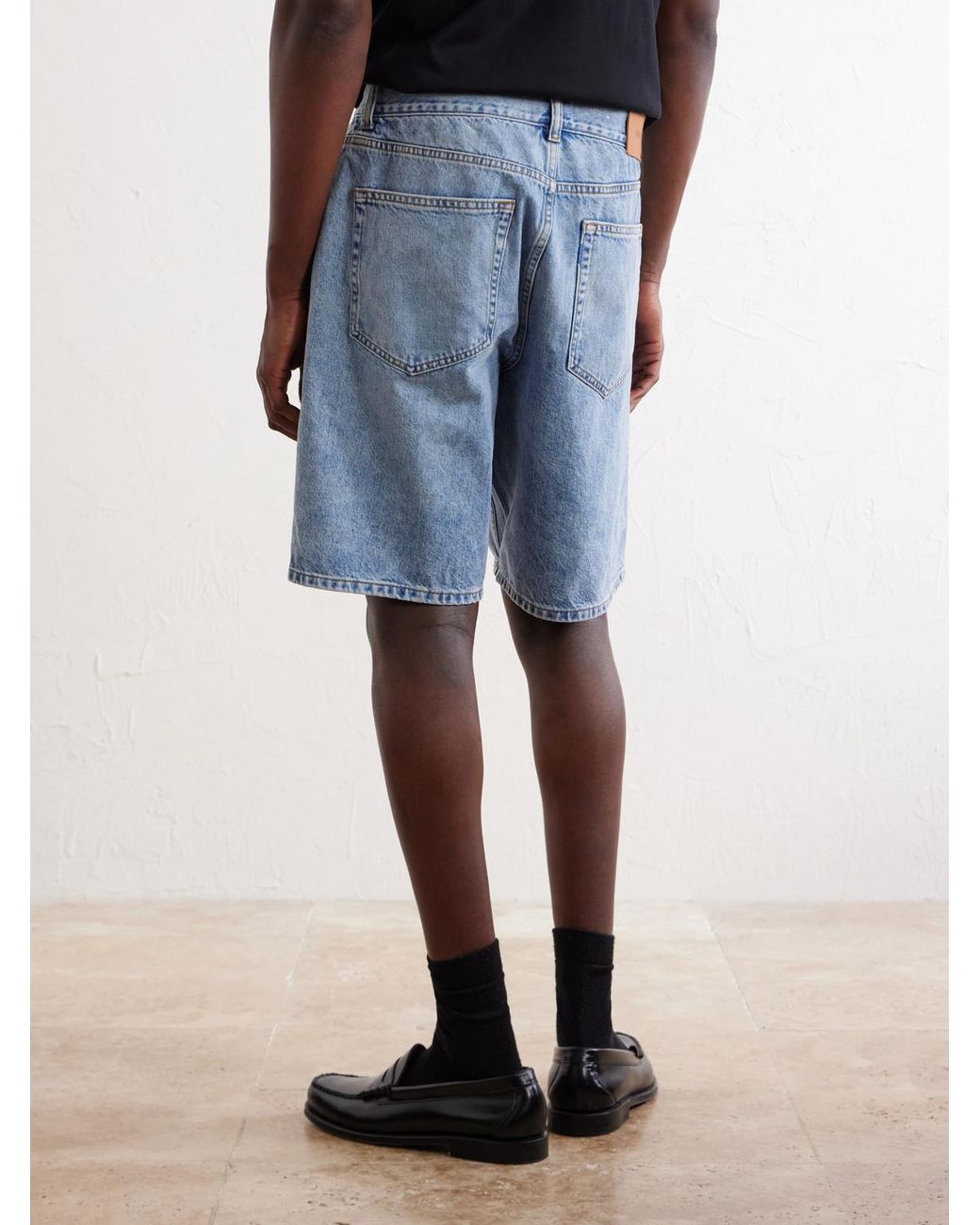 NN07 Blue Otis 1882 Straight-Leg Organic Denim Shorts for men