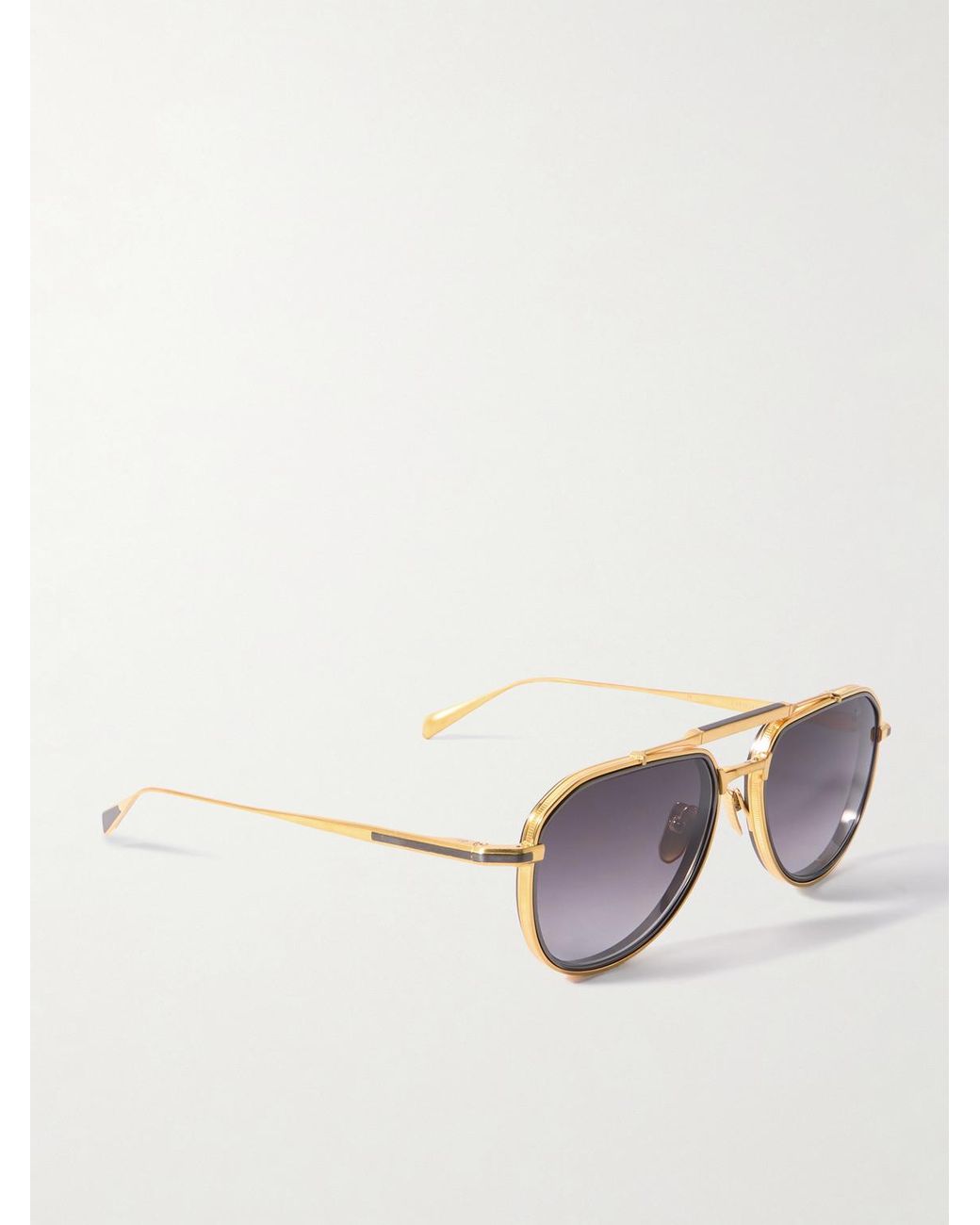 Jacques Marie Mage Metallic Commander Double-Bridge Aviator-Style Two-Tone Beta Titanium Sunglasses for men