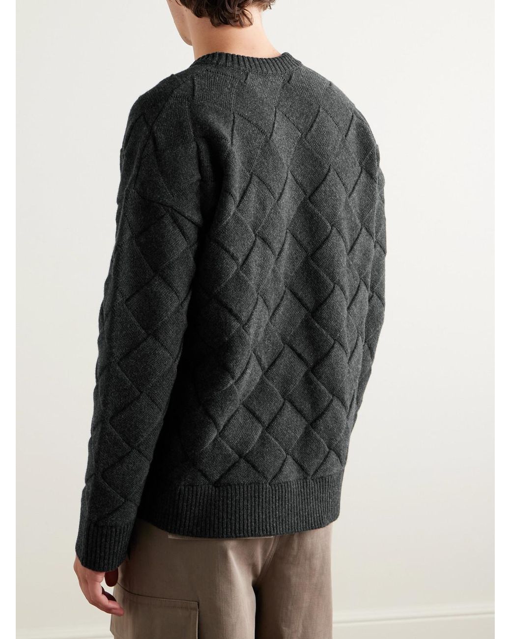 Bottega Veneta Black Wool-Blend Sweater for men