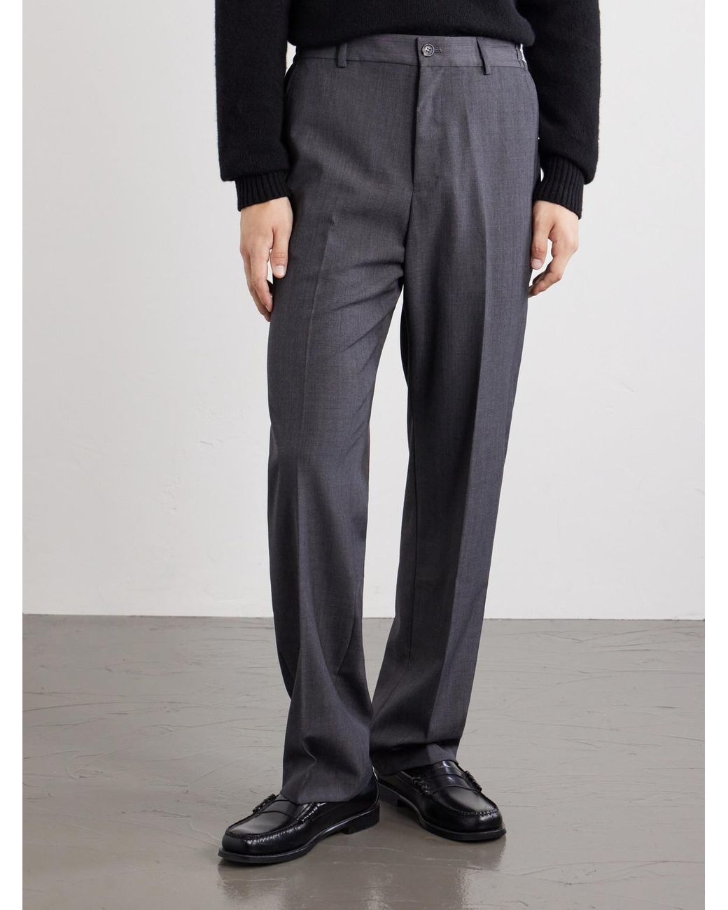 A.P.C. Gray Dylan Straight-leg Wool-blend Grain De Poudre Trousers for men