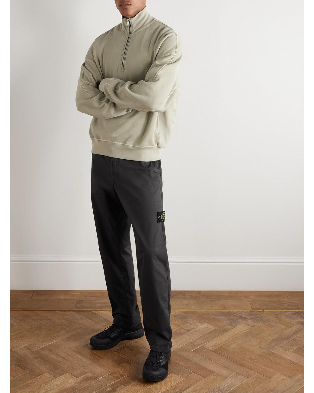 Stone Island Black Straight-Leg Econyl Trousers for men