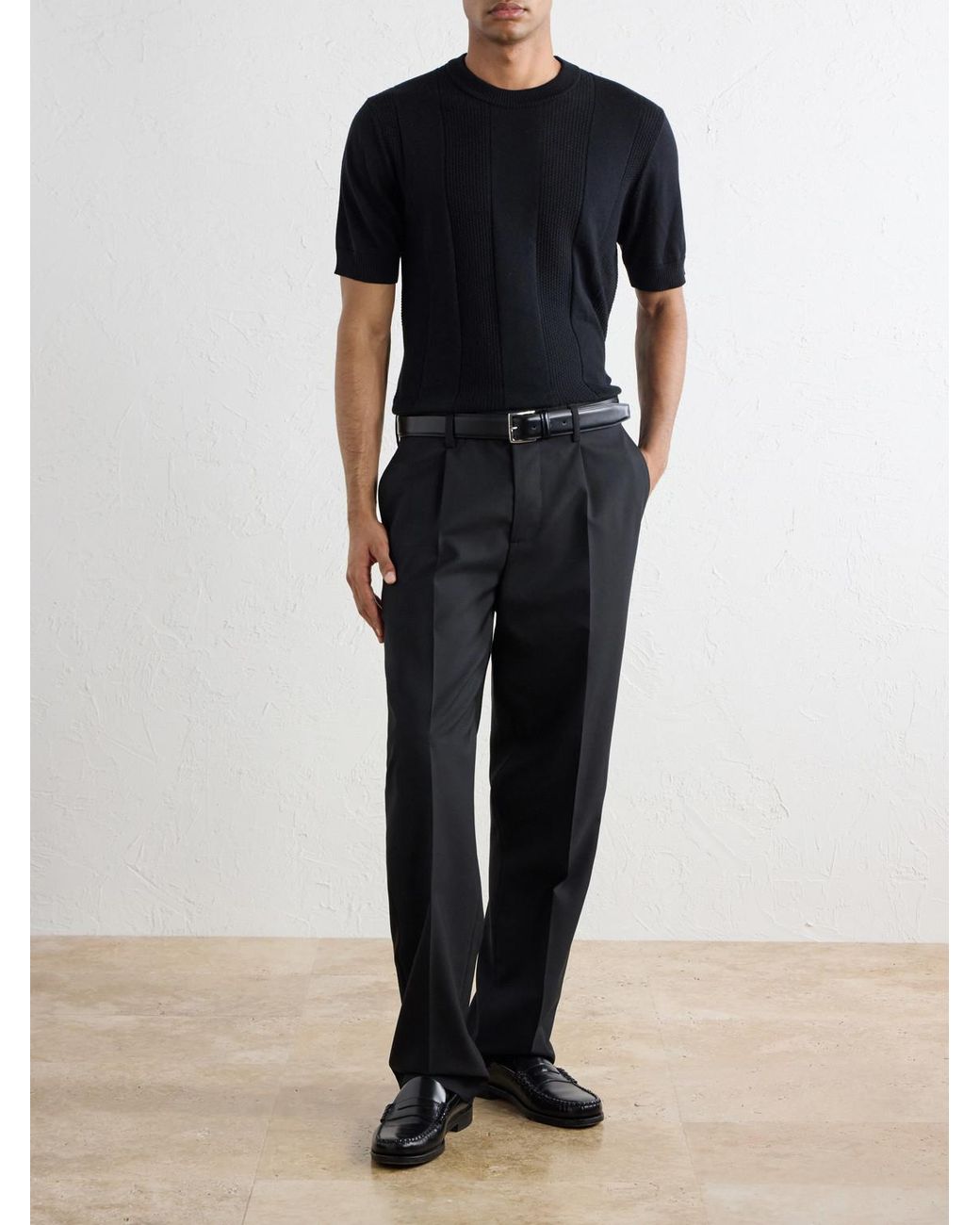 Altea Black Wool T-Shirt for men