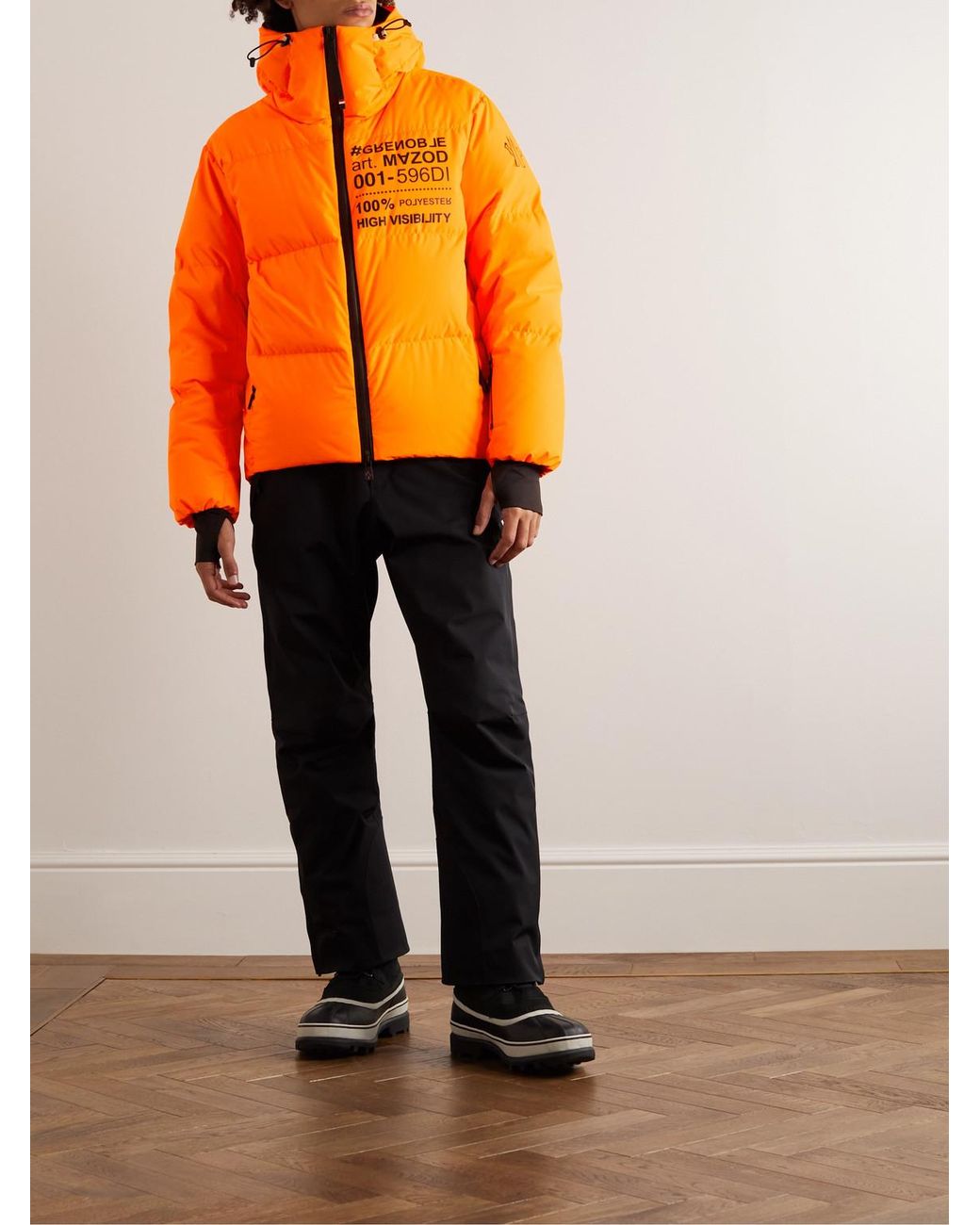 Moncler Orange Mazod Quilted Printed Ripstop Down Ski Jacket for men