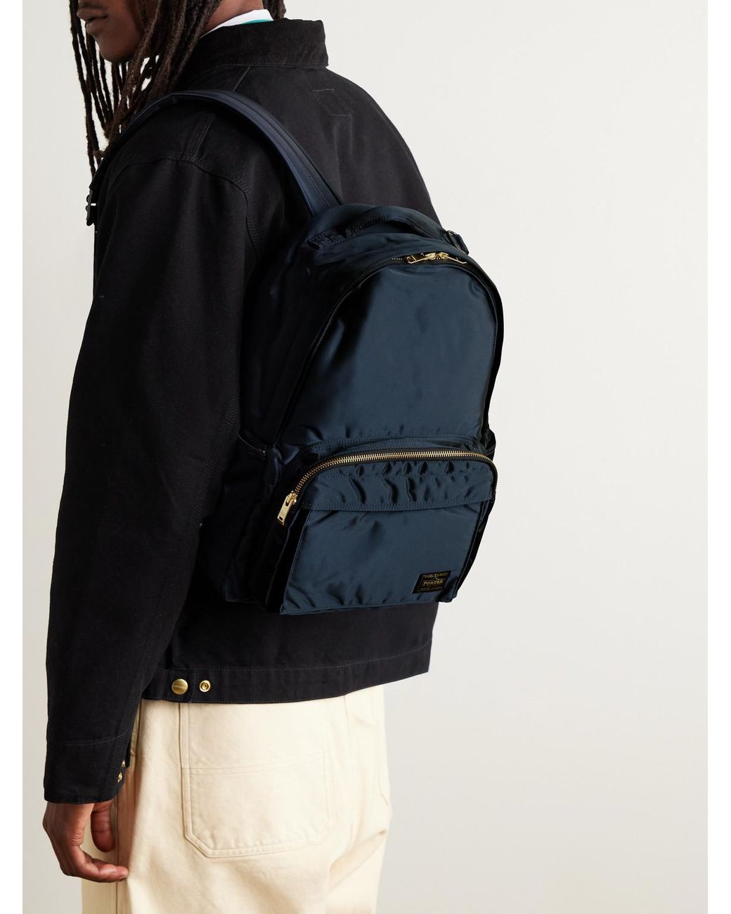 Porter-Yoshida and Co Blue Tanker Daypack Nylon-Twill Backpack for men