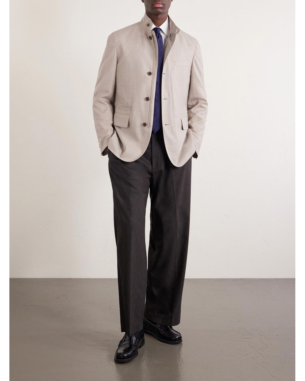 Dunhill Natural Super 130S Wool Jacket for men