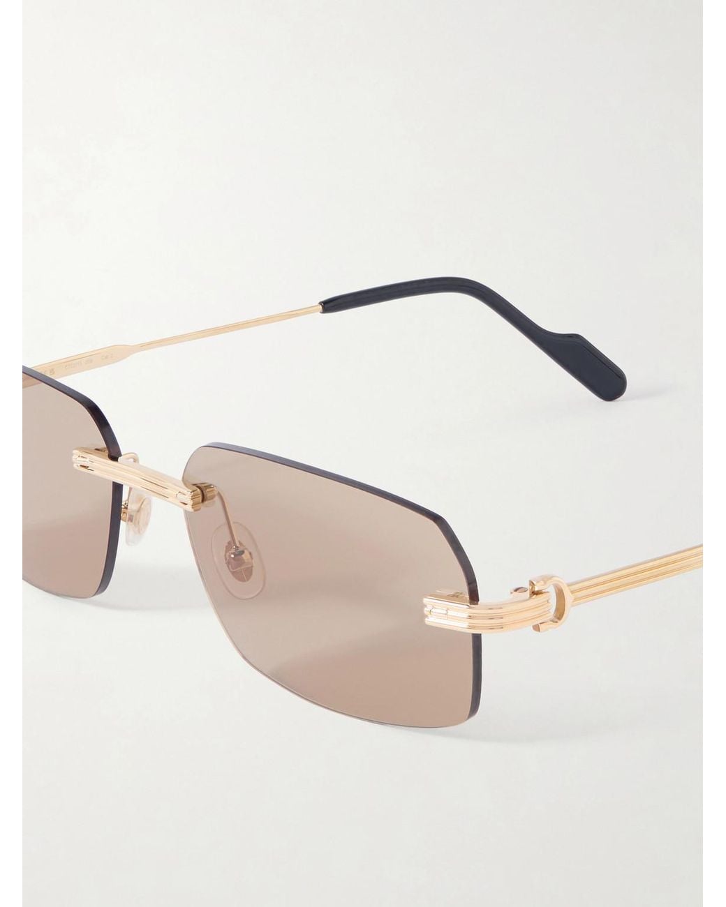 Cartier Natural Première De Cartier Rimless Square-Frame-Tone Metal Sunglasses for men