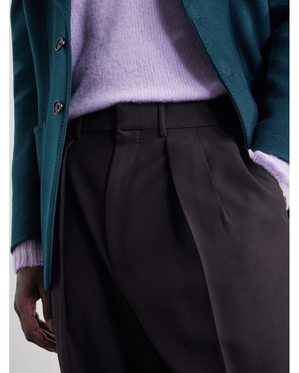 Tom Ford Black Straight-Leg Pleated Woven Wool Tuxedo Trousers for men