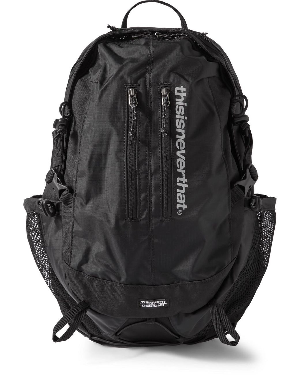 ★thisisneverthat★Canvas Backpack Black★大人気★ thisisneverthat Sp 29 Logo-Print Cordura And Canvas Backpack