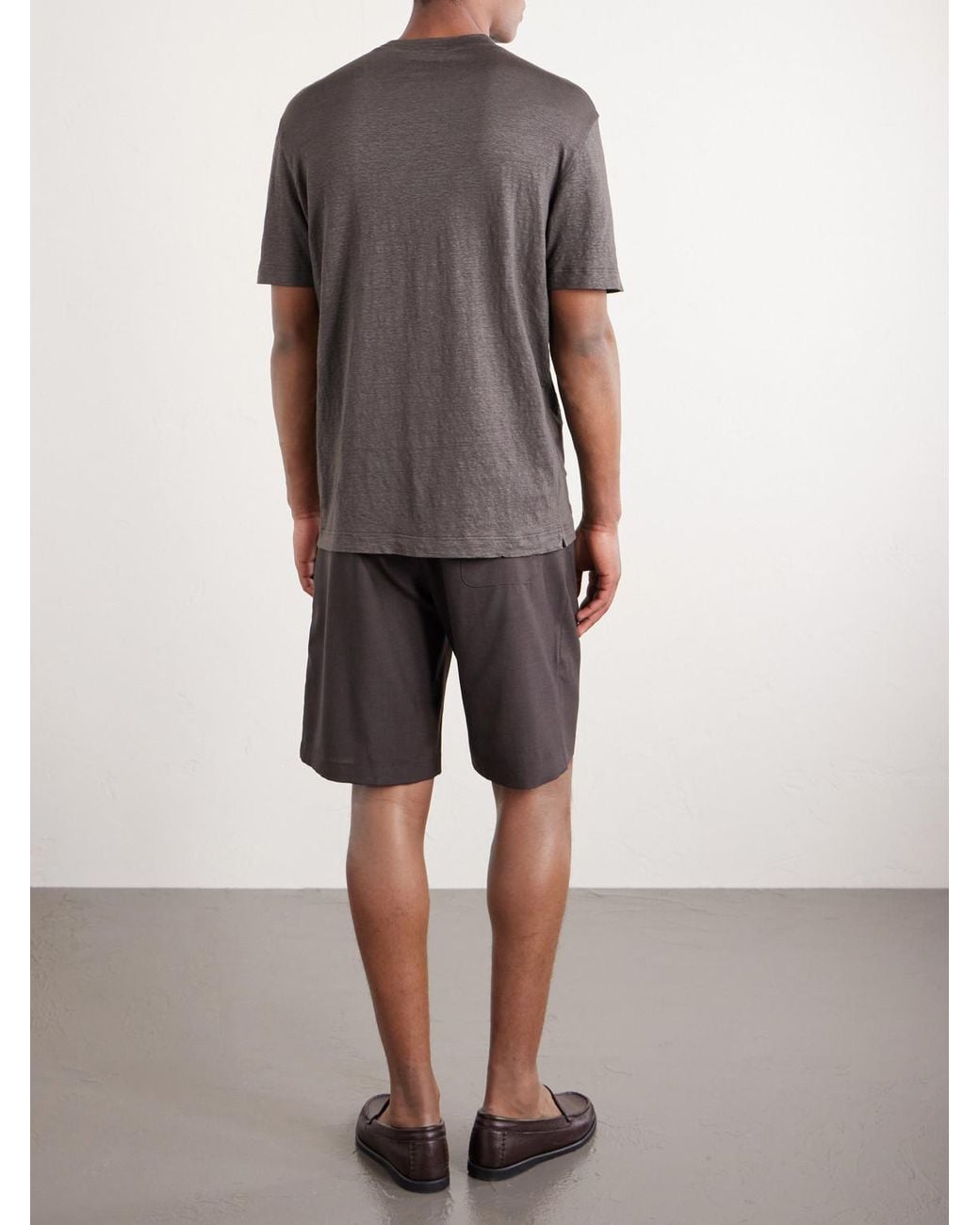 Thom Sweeney Gray Linen-blend T-shirt for men
