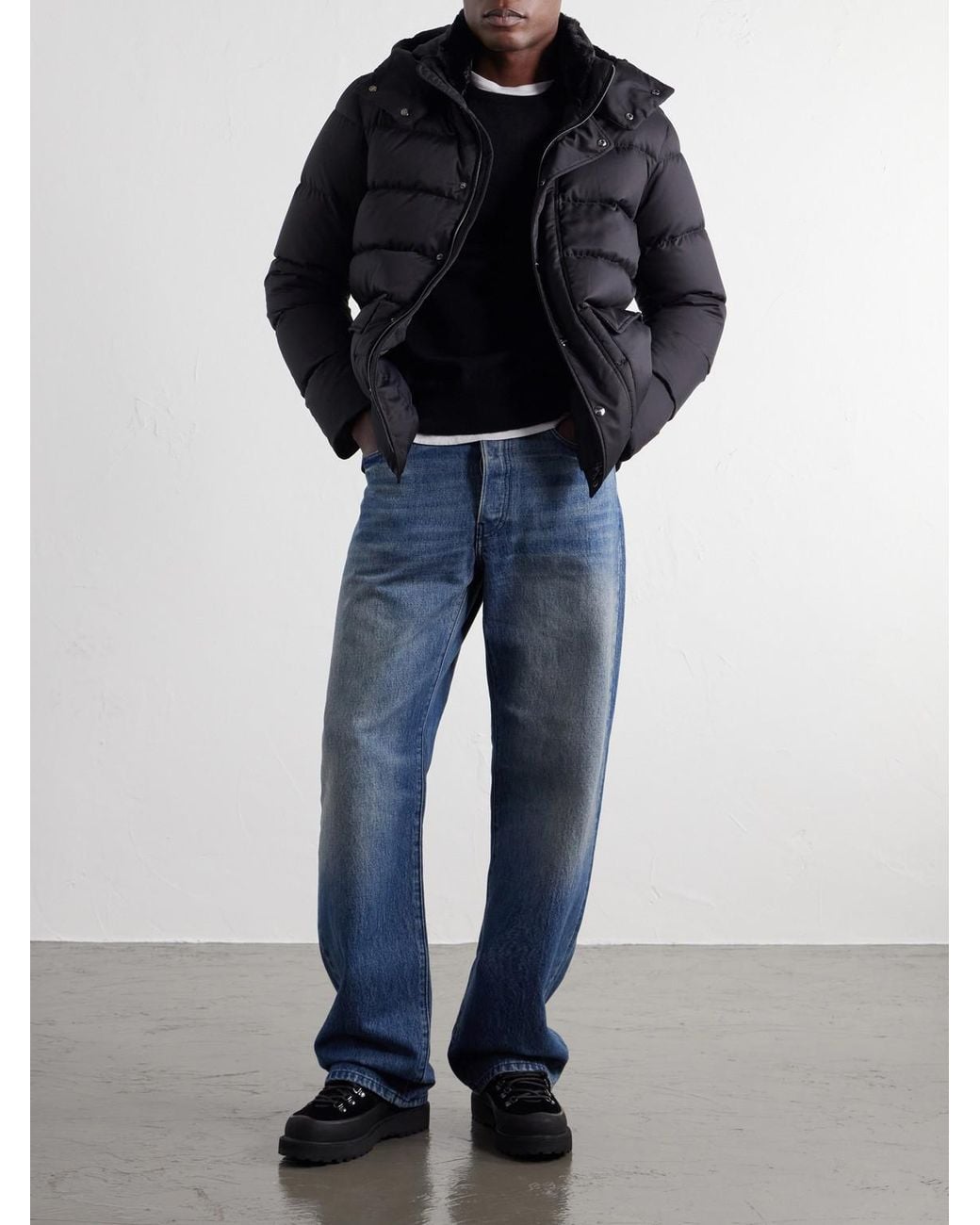 Herno Black Arendelle Hooded Quilted Shell Down Jacket for men