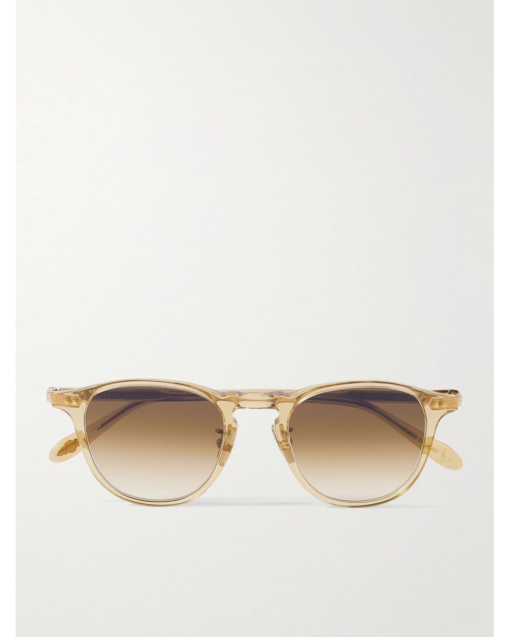 Garrett Leight Natural Hampton J Sun Round-Frame Acetate Sunglasses for men