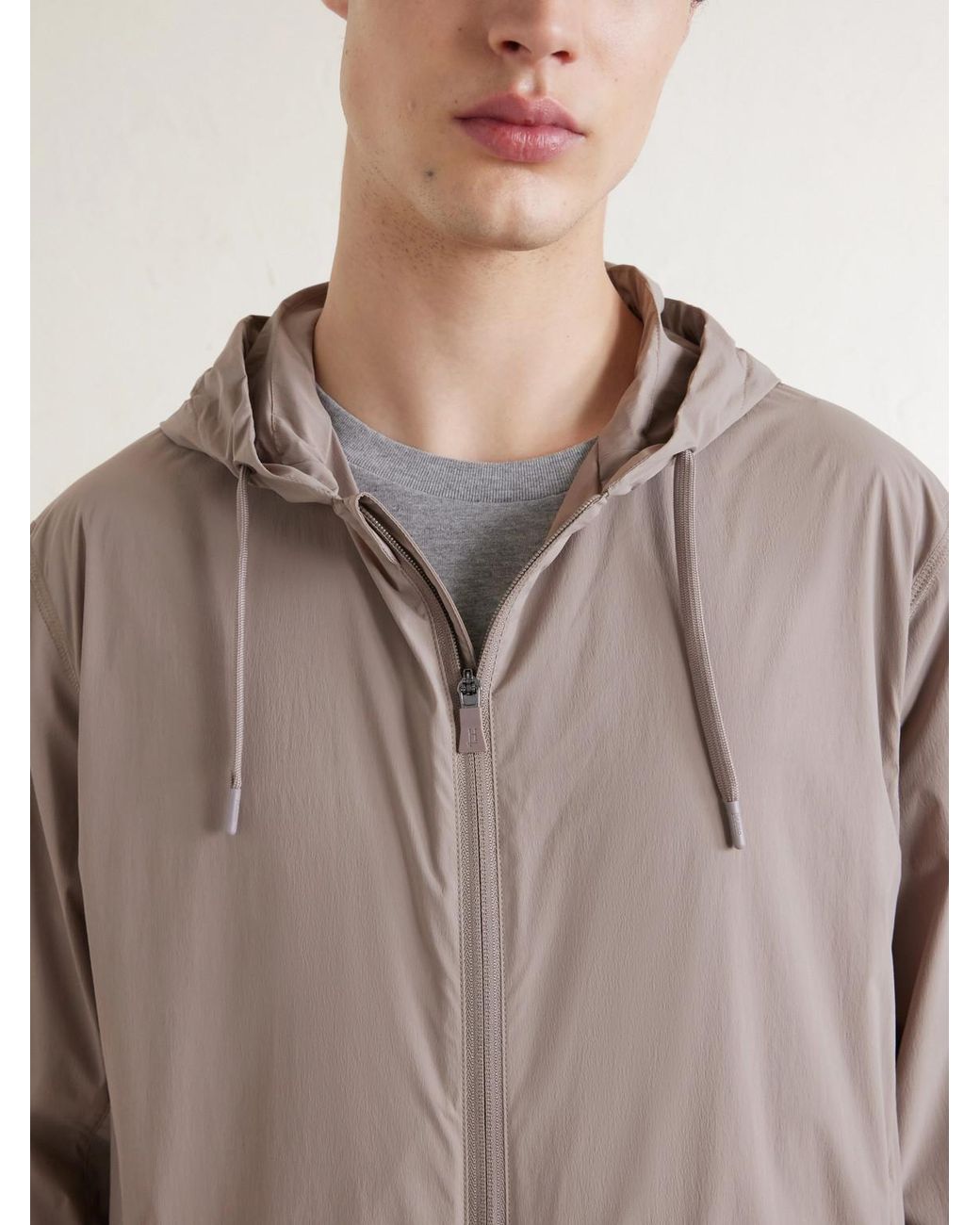 Herno Gray Hooded Shell Blouson Jacket for men