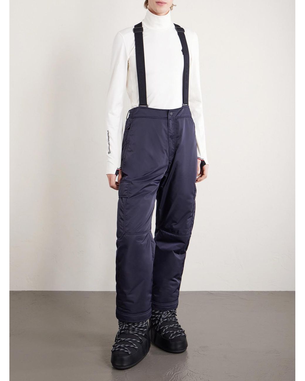 Moncler Blue Wide-Leg Padded Ski Salopettes for men