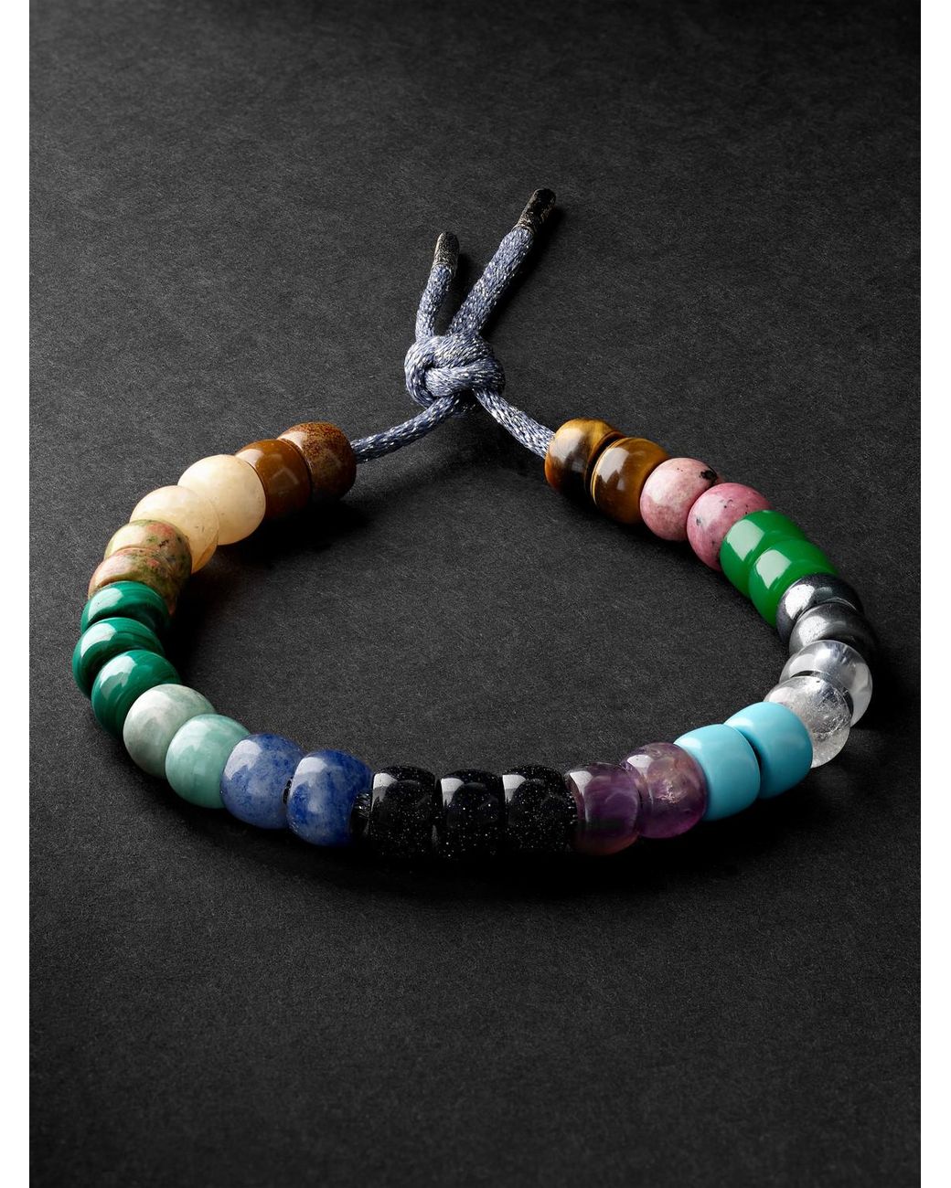 Carolina Bucci Forte Beads Blackened Multi-Stone Bracelet for men