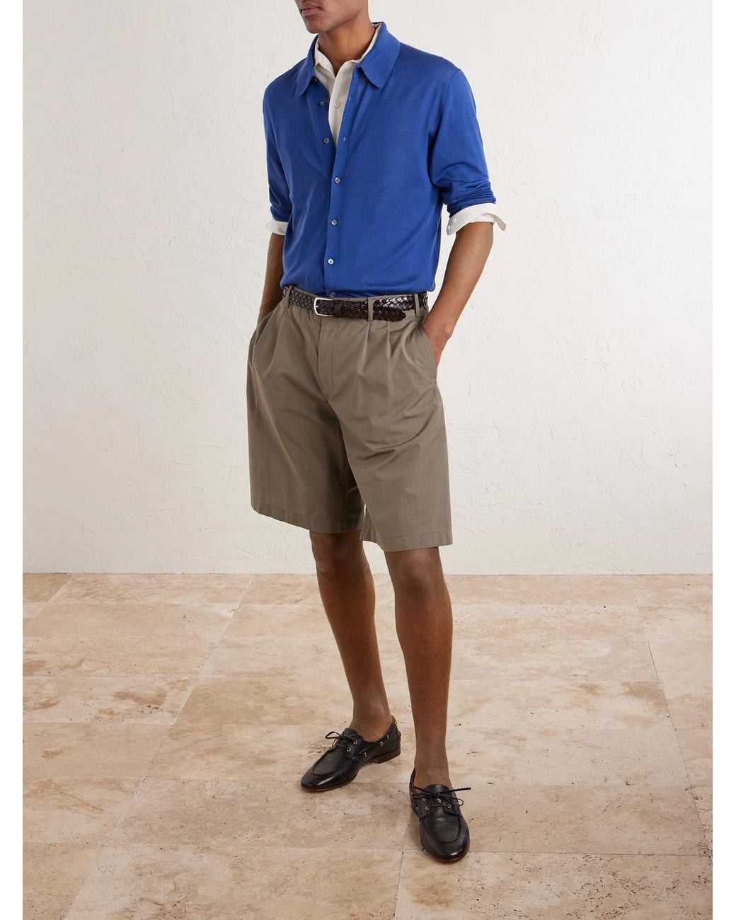 Piacenza 1733 Blue Virgin Wool Shirt for men