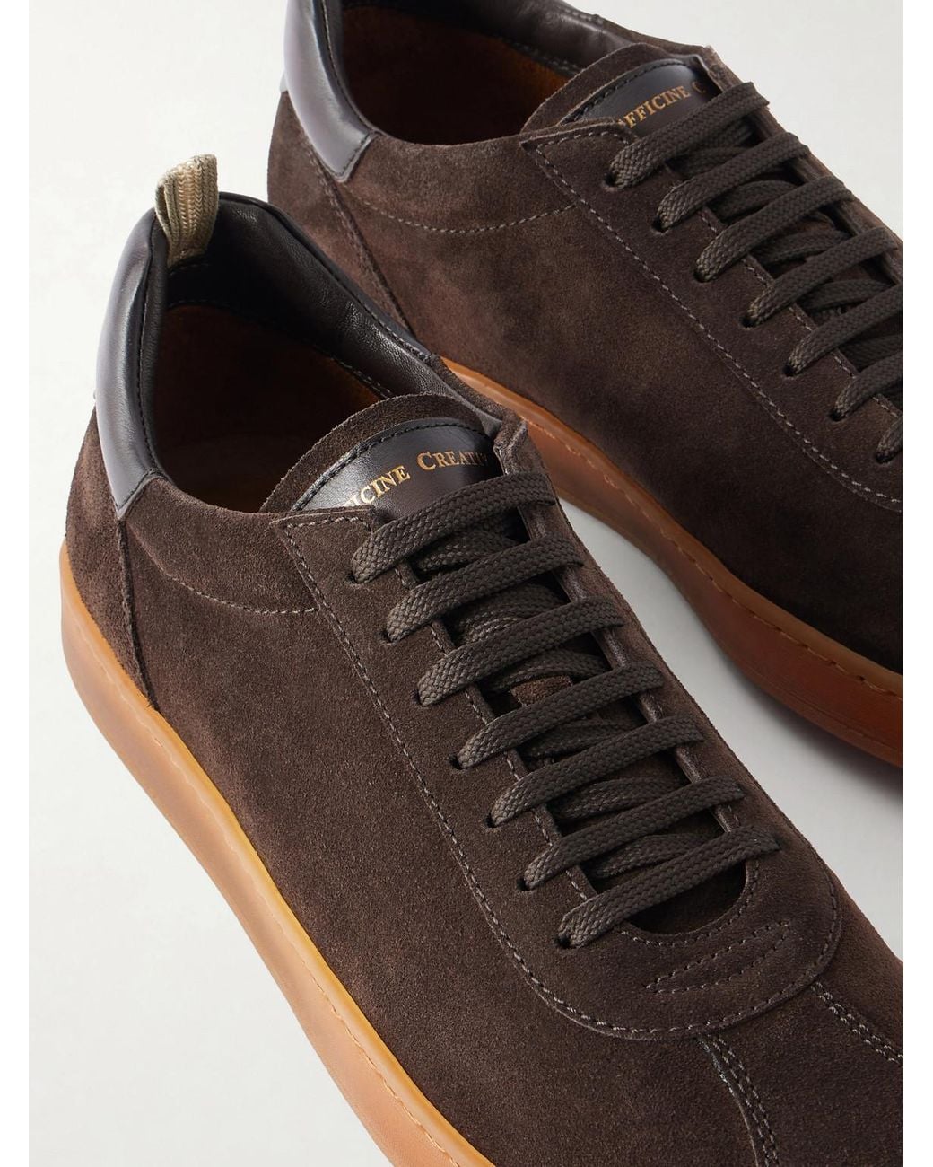 Officine Creative Brown Ginnasio 003 Suede Sneakers for men