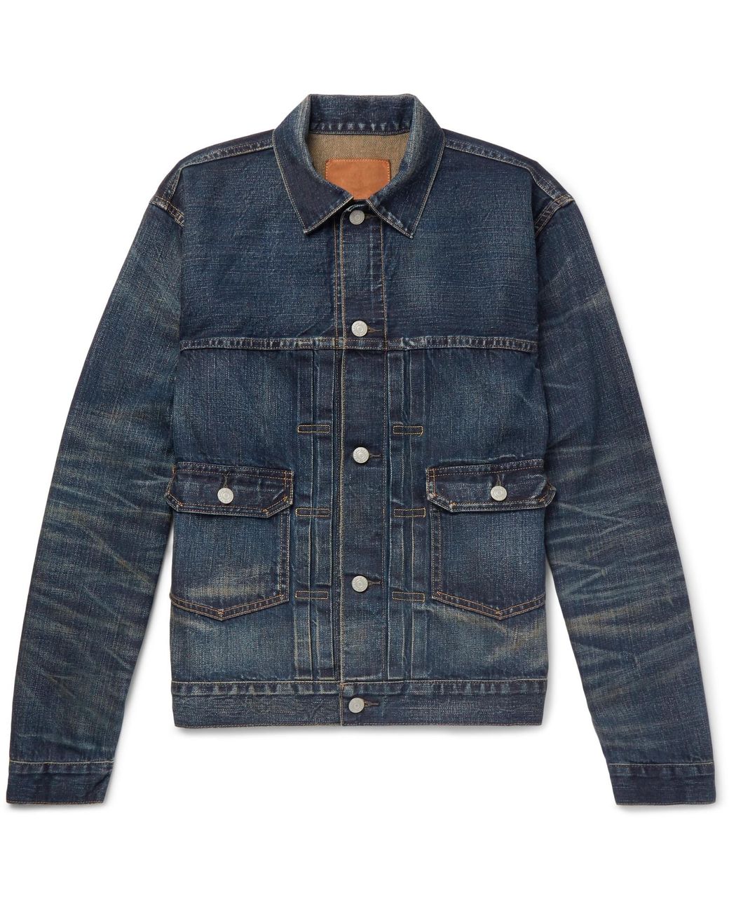 RRL Type 2 Washed Selvedge Denim Jacket in Blue for Men | Lyst