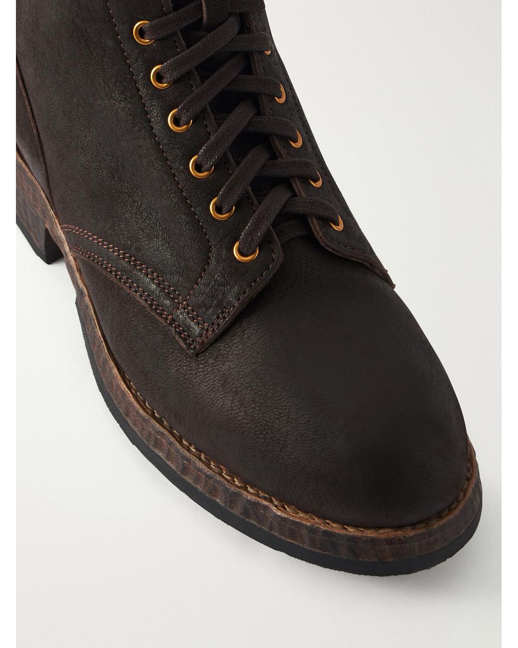 Visvim Black Brigadier Leather Lace-Up Boots for men