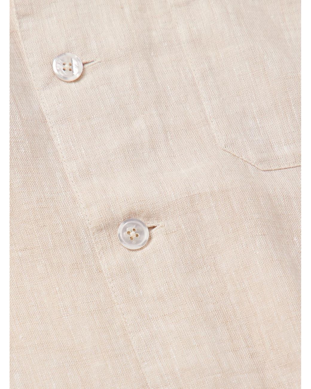 Derek Rose Natural Sicily 1 Linen Pyjama Set for men