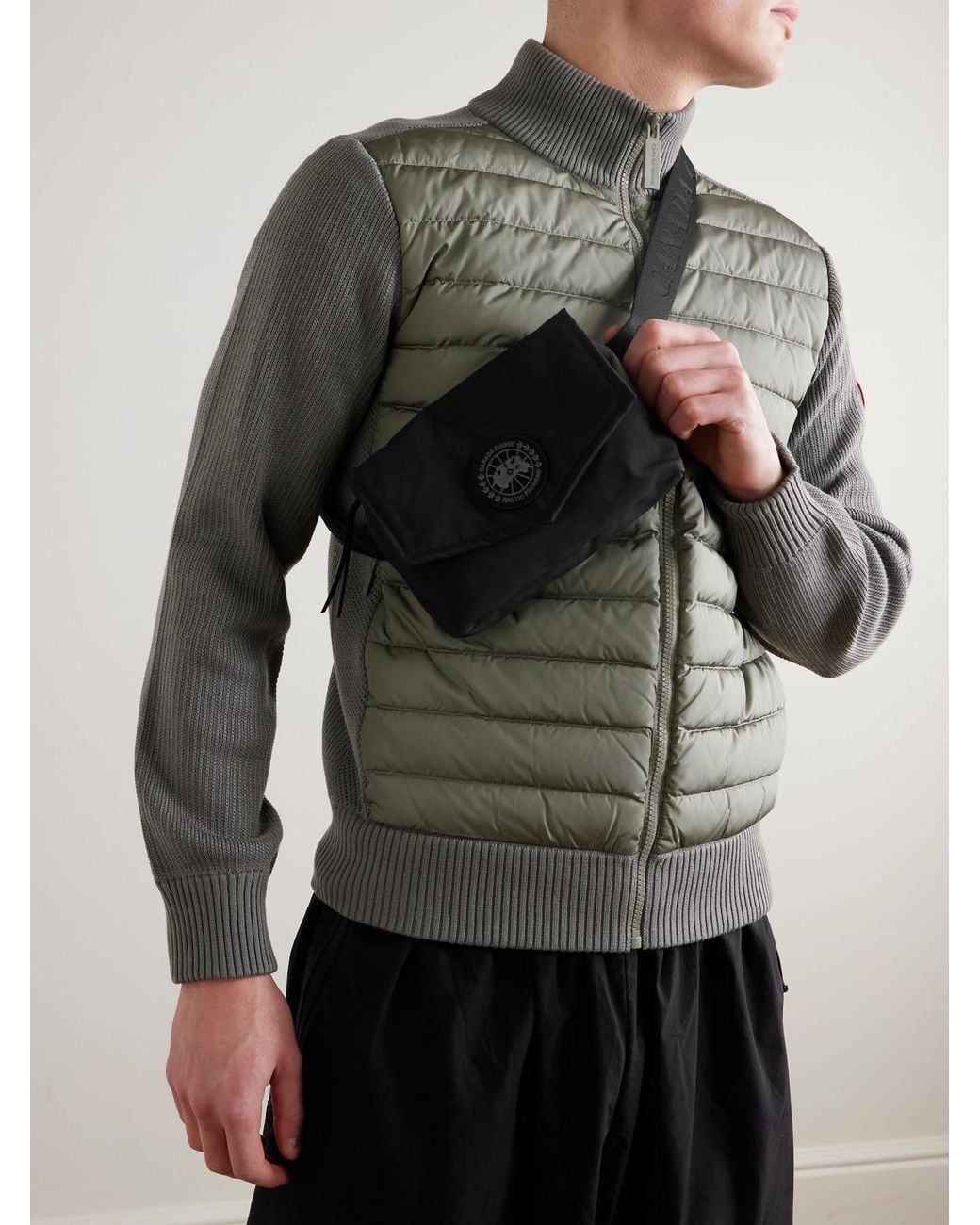 Canada Goose Black Logo-Appliquéd Shell Belt Bag for men