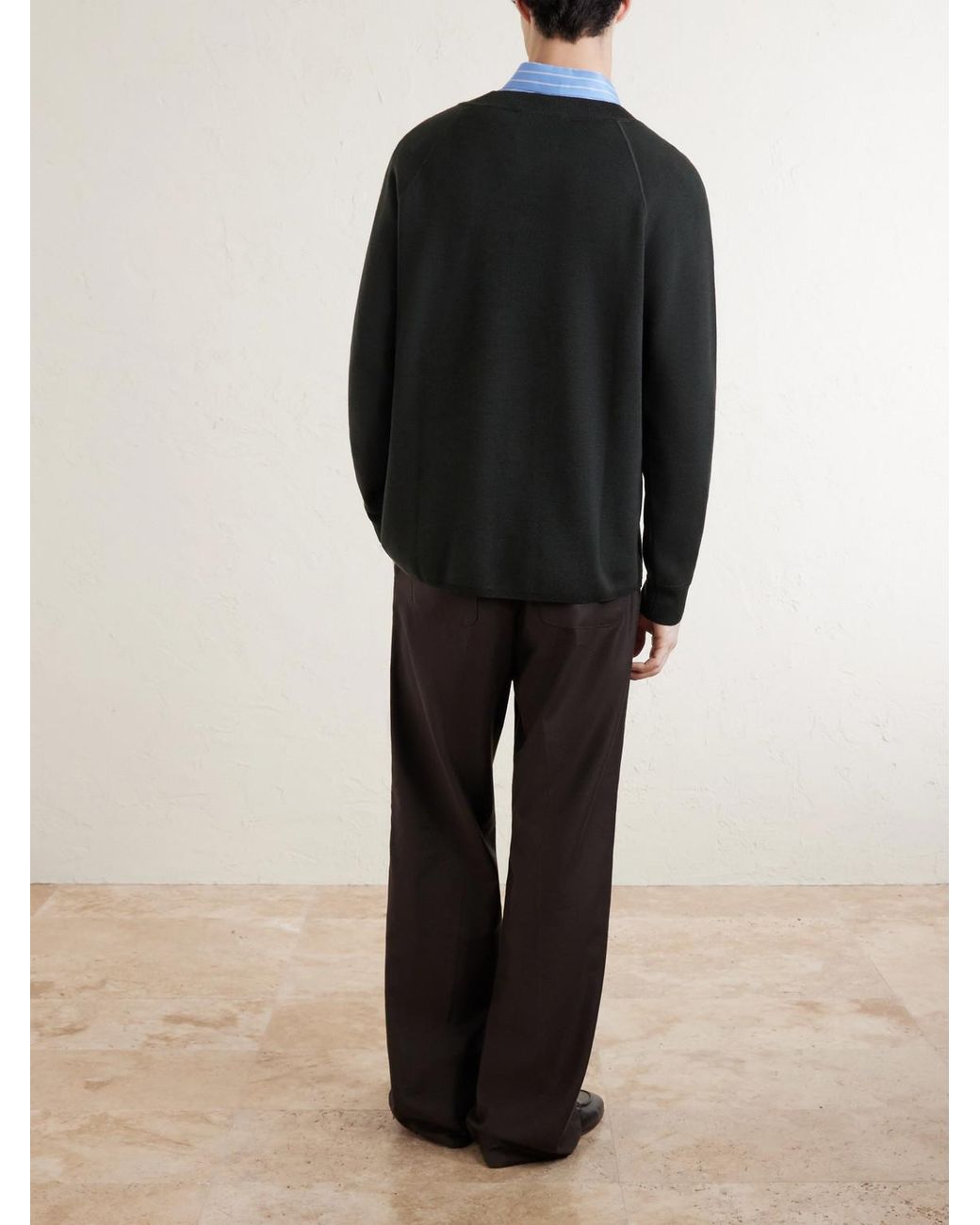 Margaret Howell Black Mhl. Merino Wool Sweatshirt for men