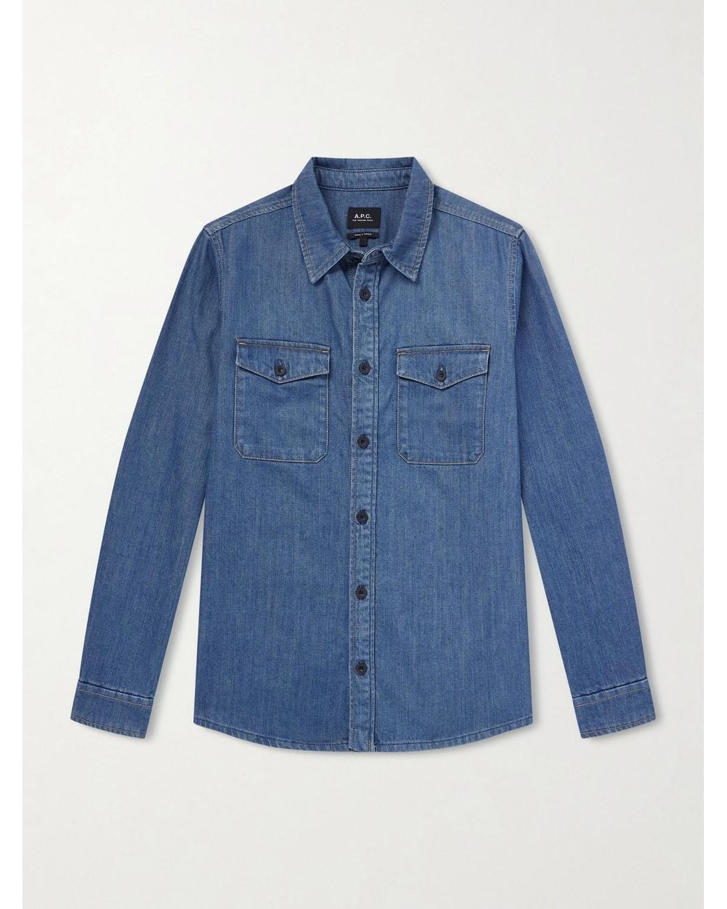 A.P.C. Blue Denim Shirt for men
