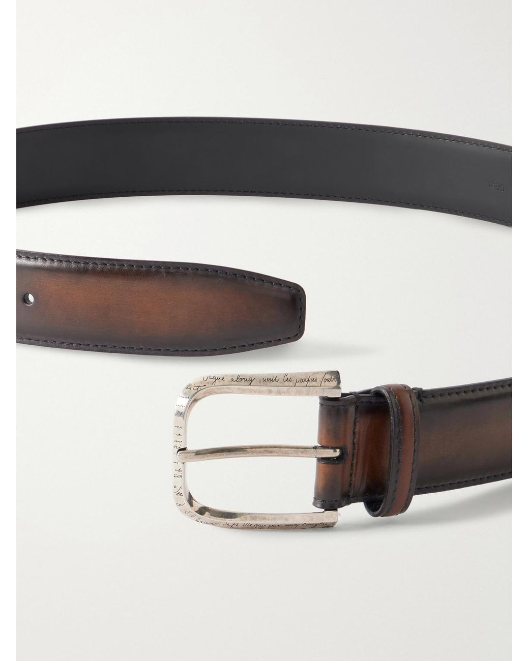Berluti Brown Venezia Leather Belt for men