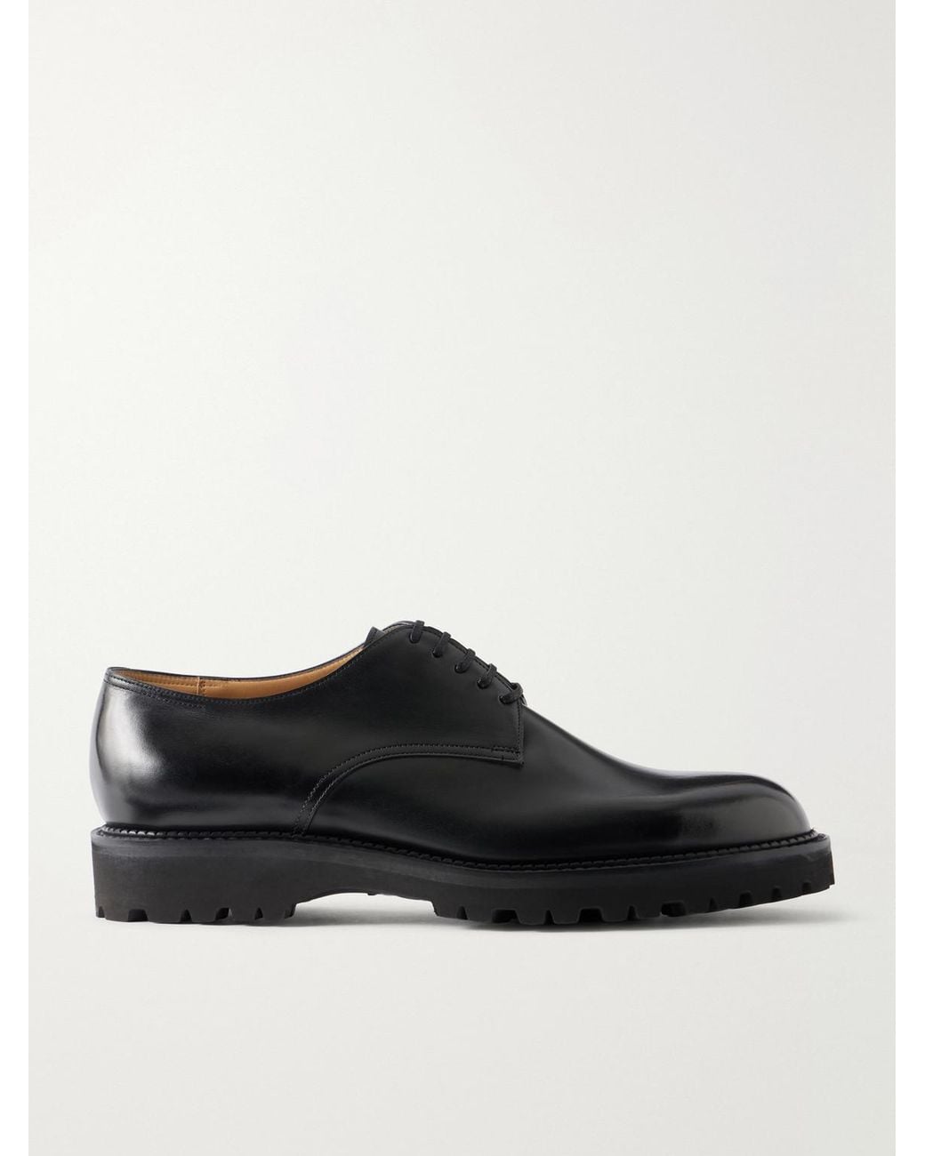 John Lobb Black Tenby Leather Derby Shoes for men