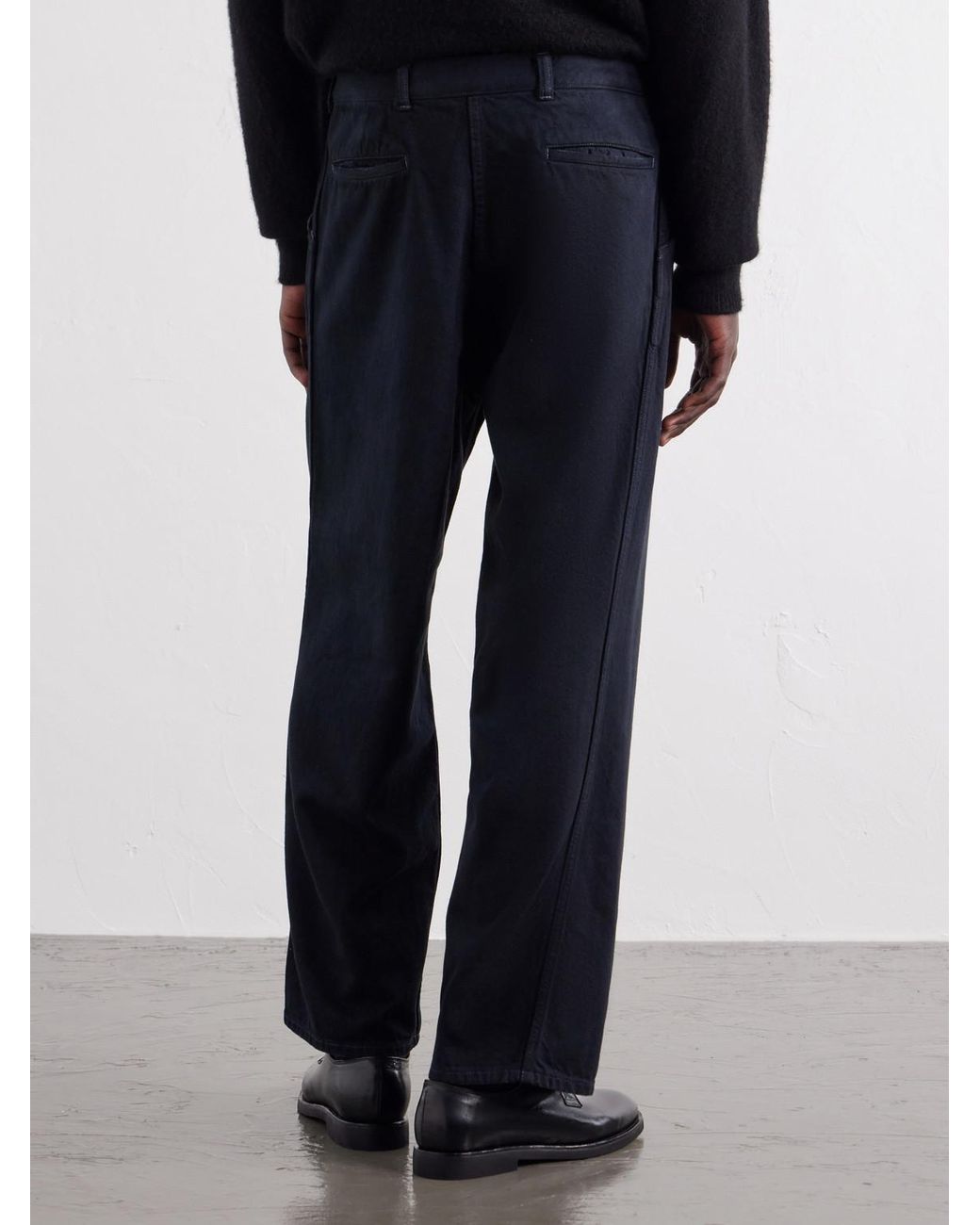 A.PRESSE Blue Denim Wide-Leg Trousers for men