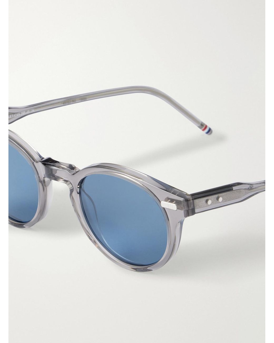 Thom Browne Blue Round-Frame Acetate Sunglasses for men