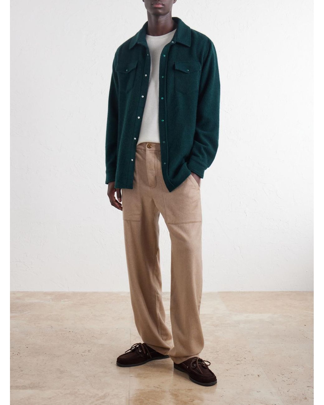 God's True Cashmere Natural Straight-Leg Cashmere-Canvas Trousers for men