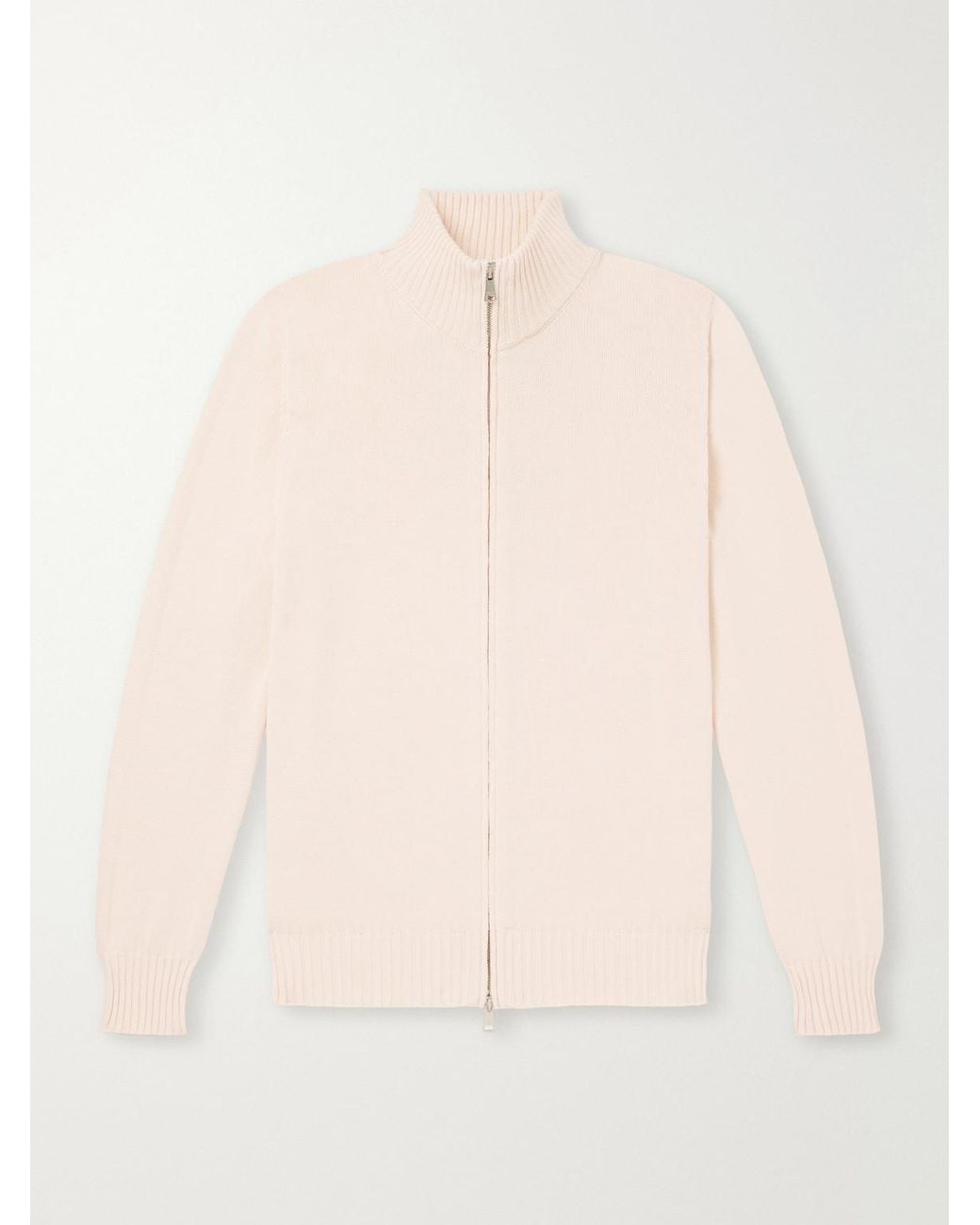 Ghiaia Natural Cotton Zip-Up Sweater for men