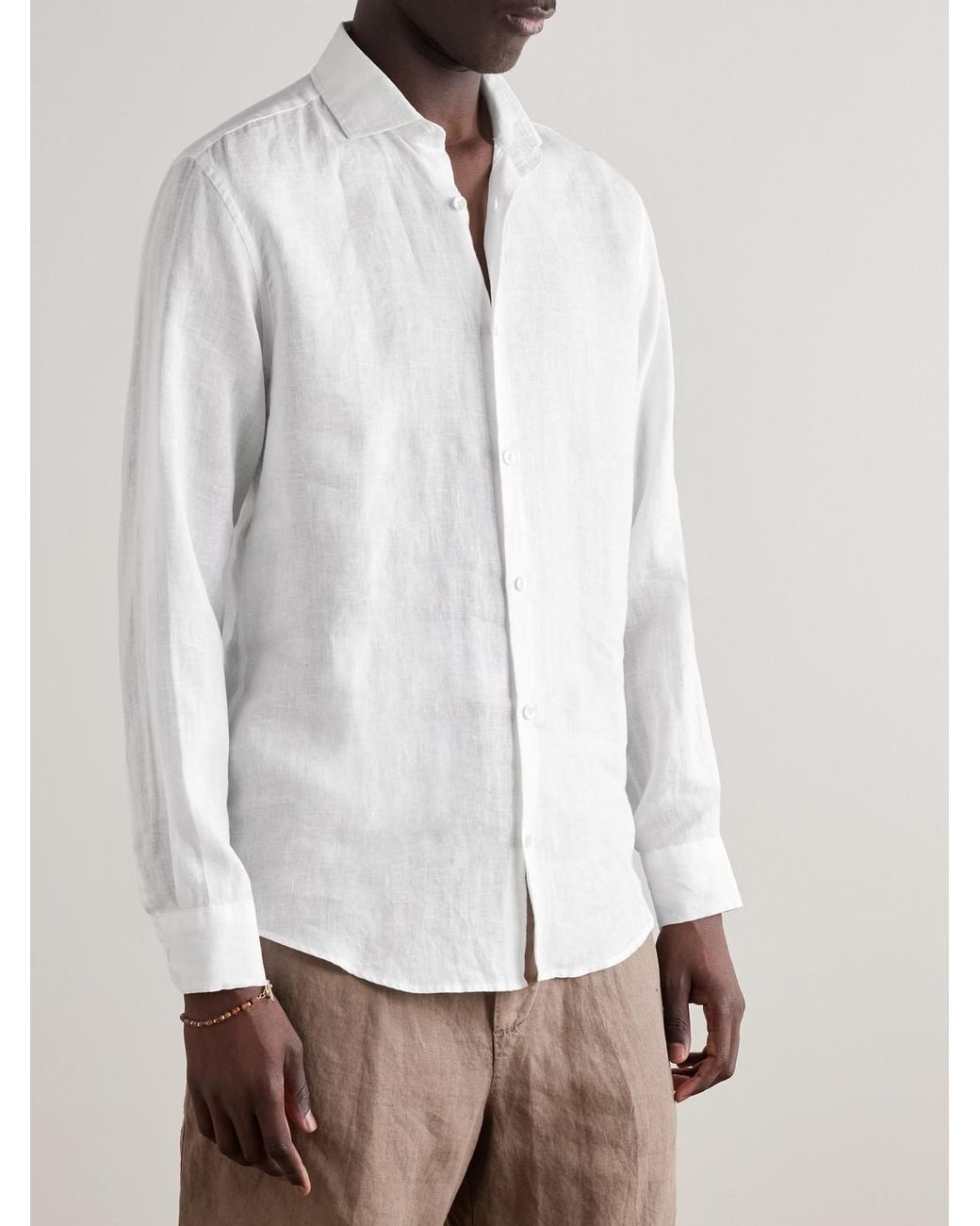 Frescobol Carioca White Linen Shirt for men