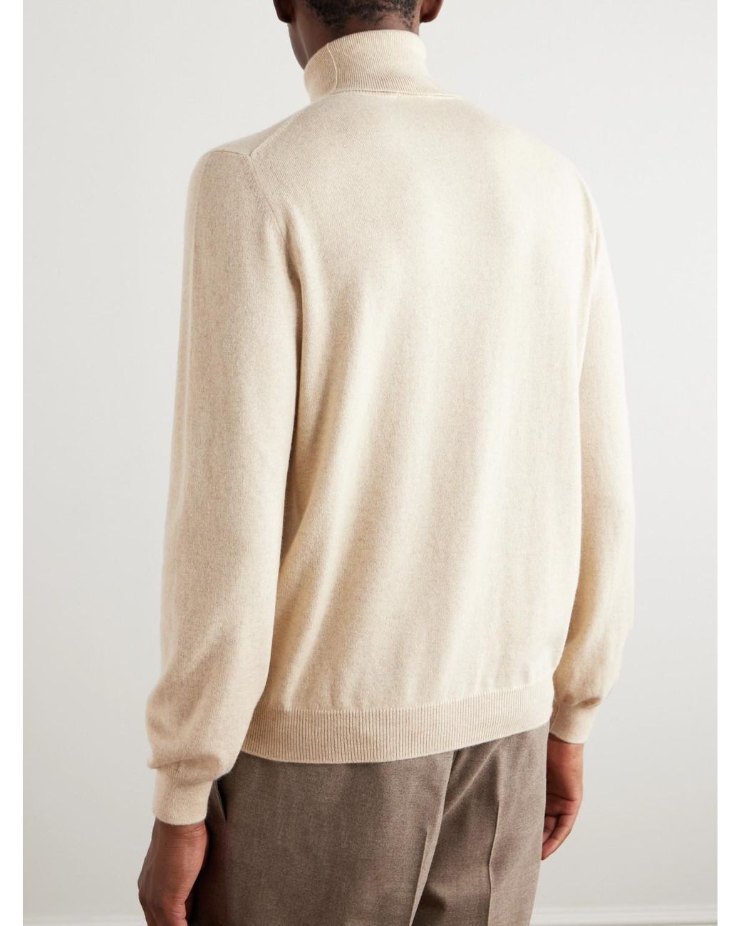 Loro Piana Natural Arona Cashmere Rollneck Sweater for men
