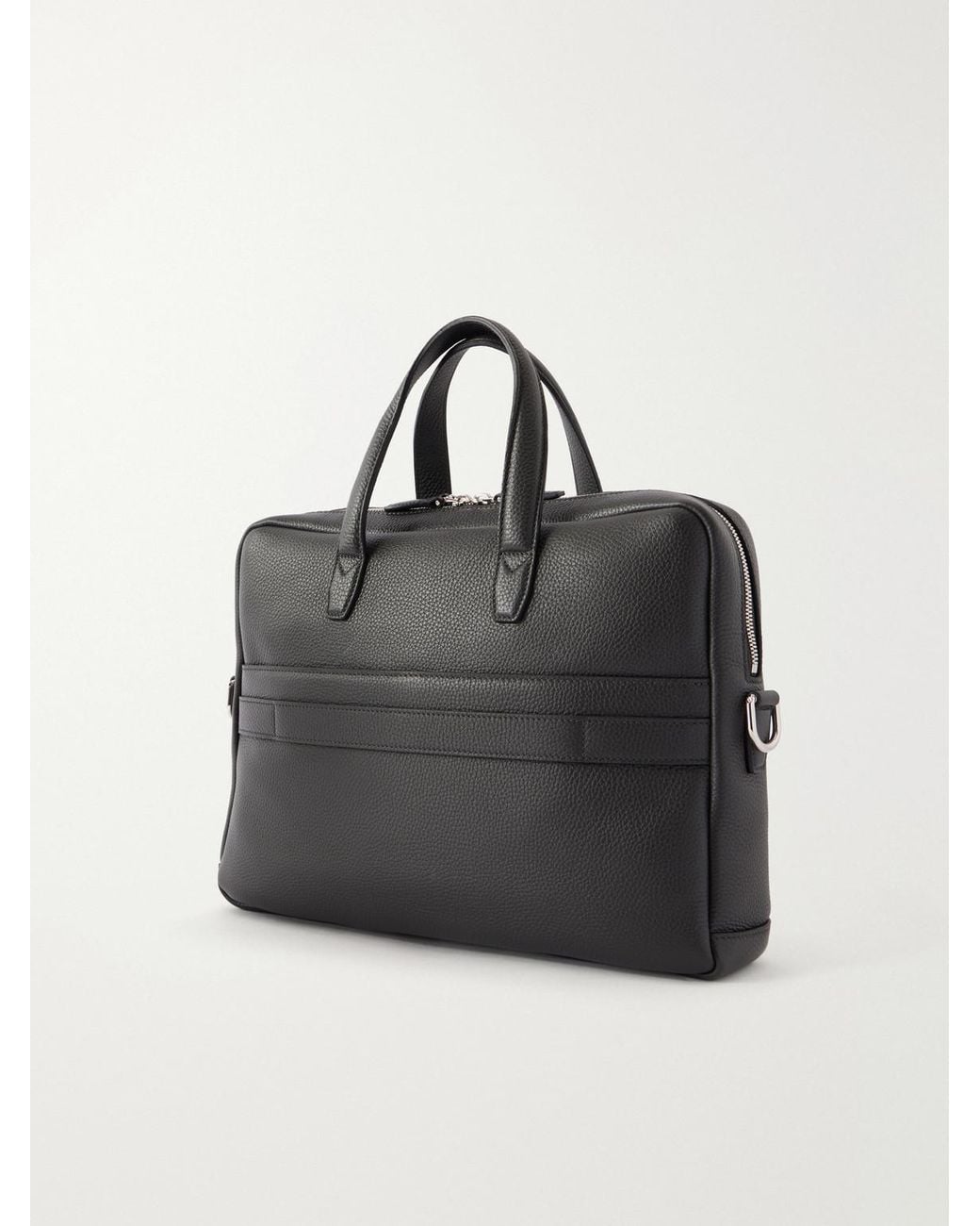 Brioni Black Full-Grain Leather Briefcase for men