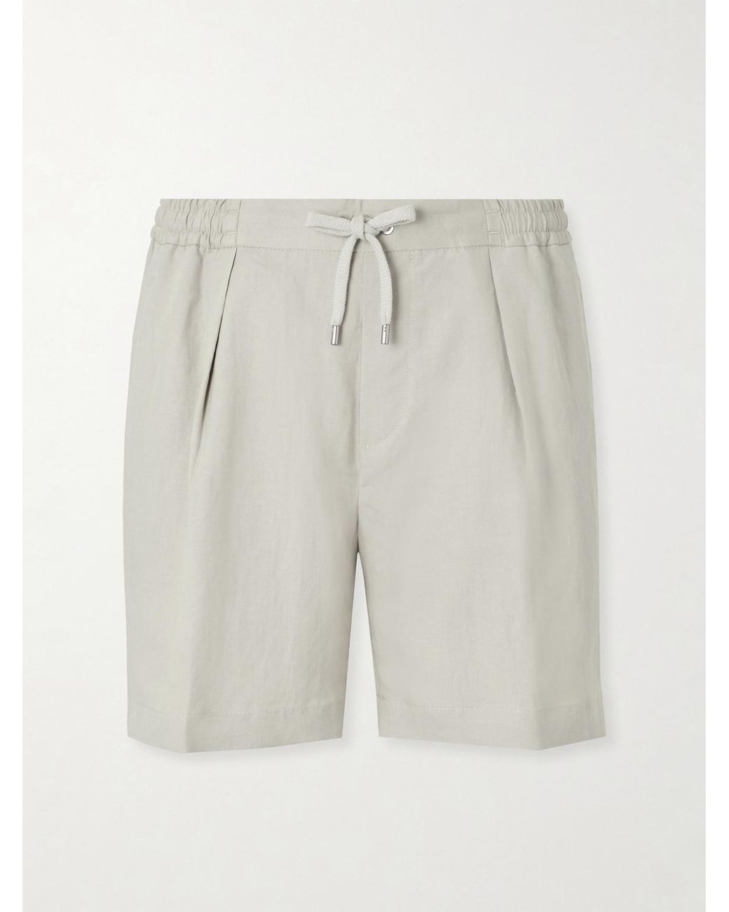Ralph Lauren White Wide-Leg Silk And Linen-Blend Shorts for men