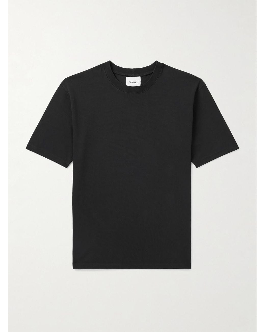 Drake's Black Hiking Slim-Fit Cotton-Jersey T-Shirt for men