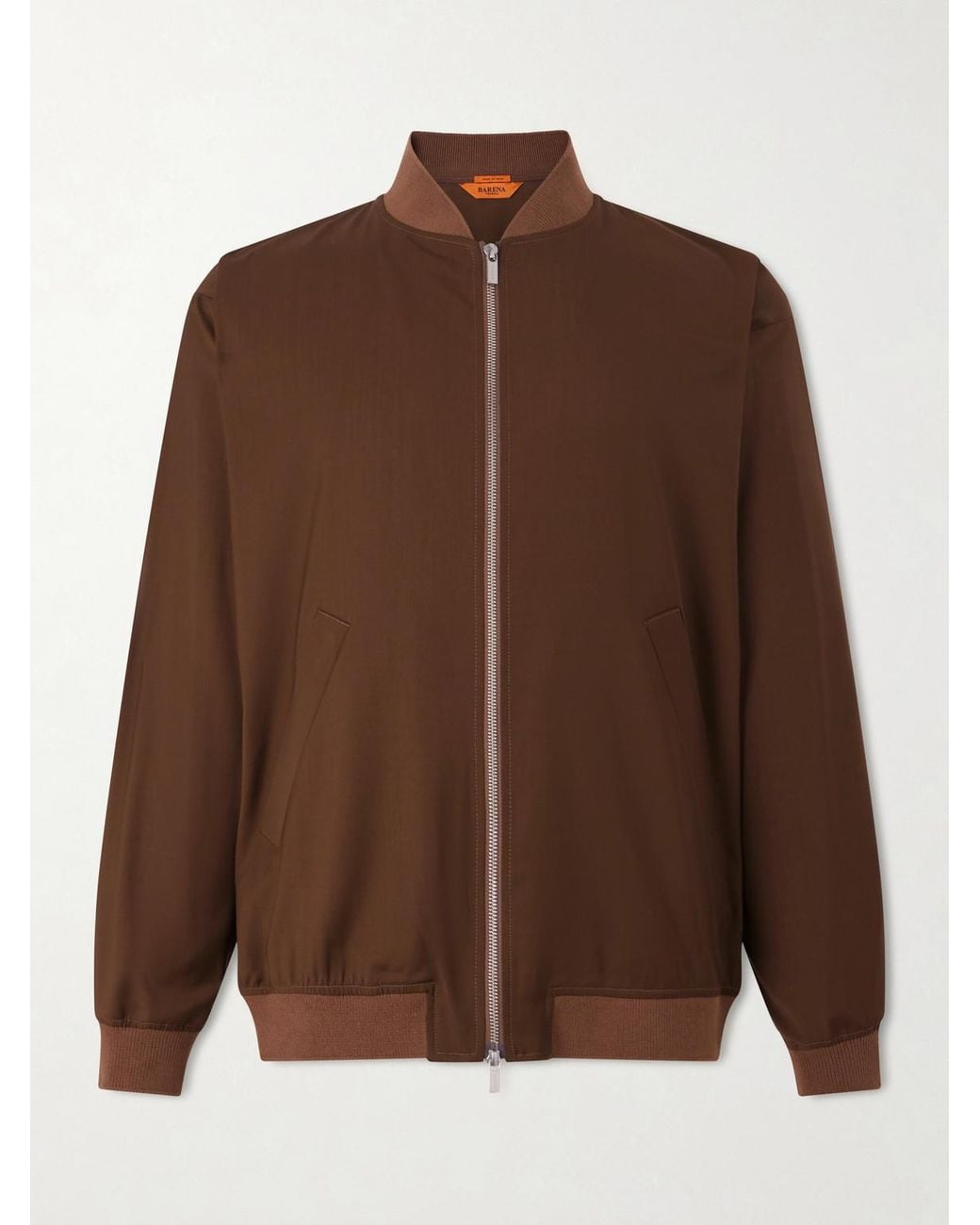 Barena Brown Gabier Virgin Wool Bomber Jacket for men