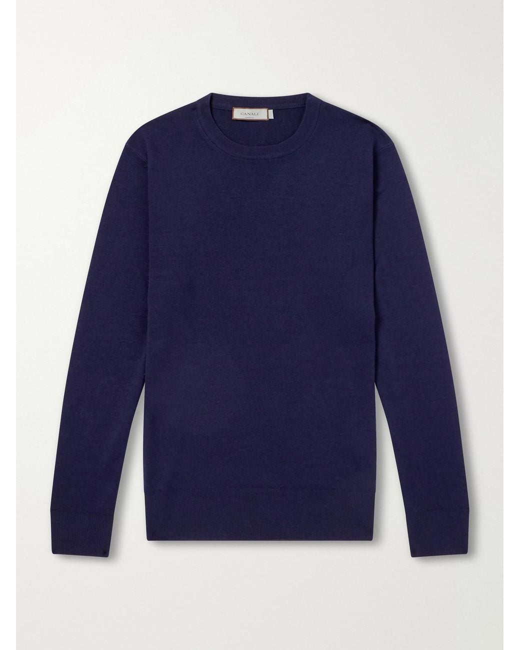 Canali Blue Wool Sweater for men