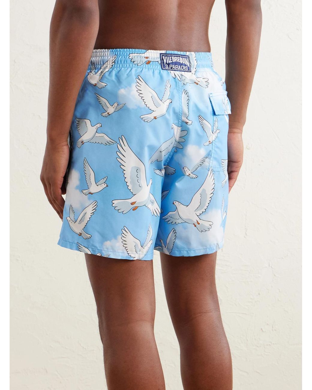 Vilebrequin Blue 3.Paradis Moorea Straight-Leg Mid-Length Printed Swim Shorts for men