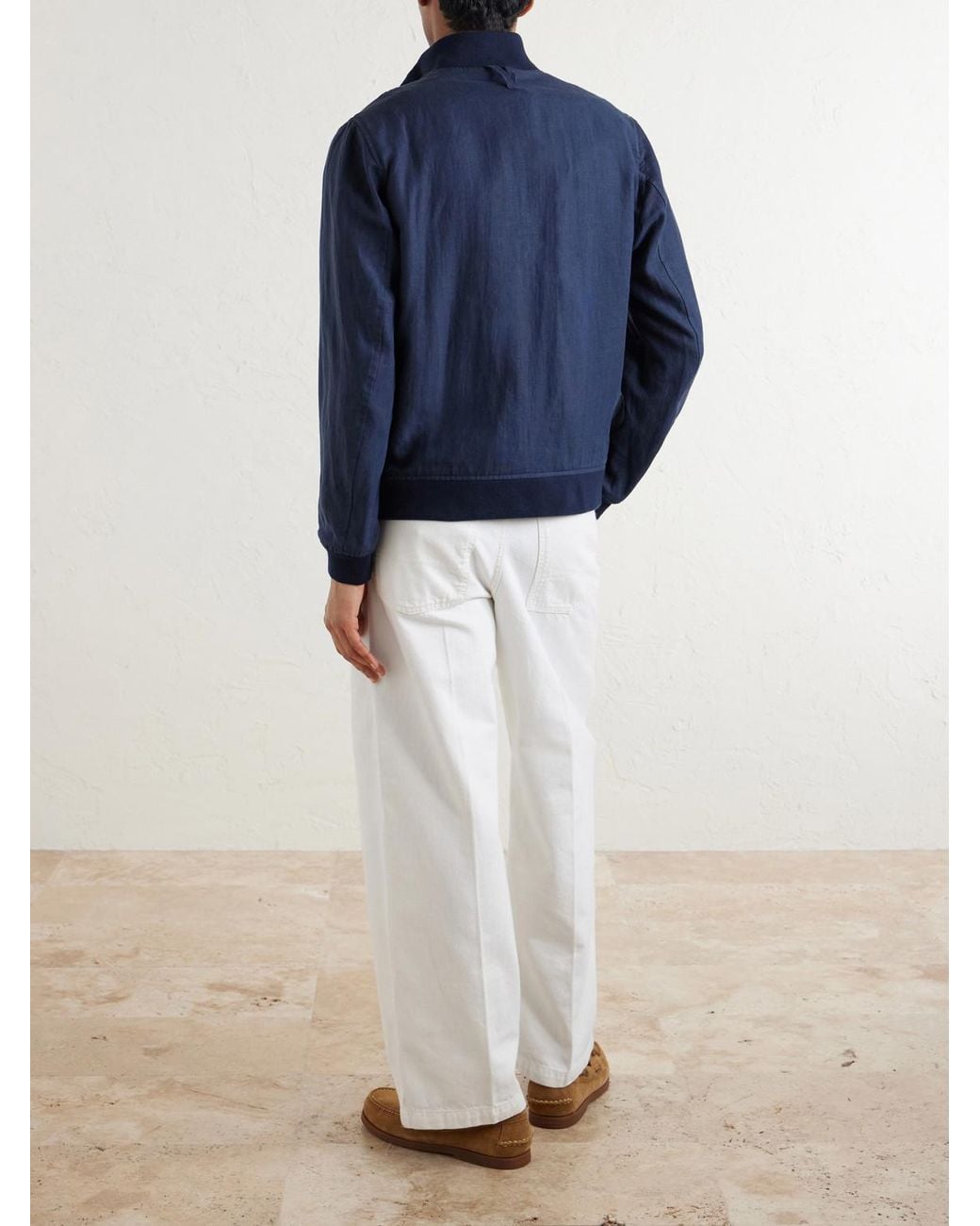 Valstar Blue Ino Linen Bomber Jacket for men
