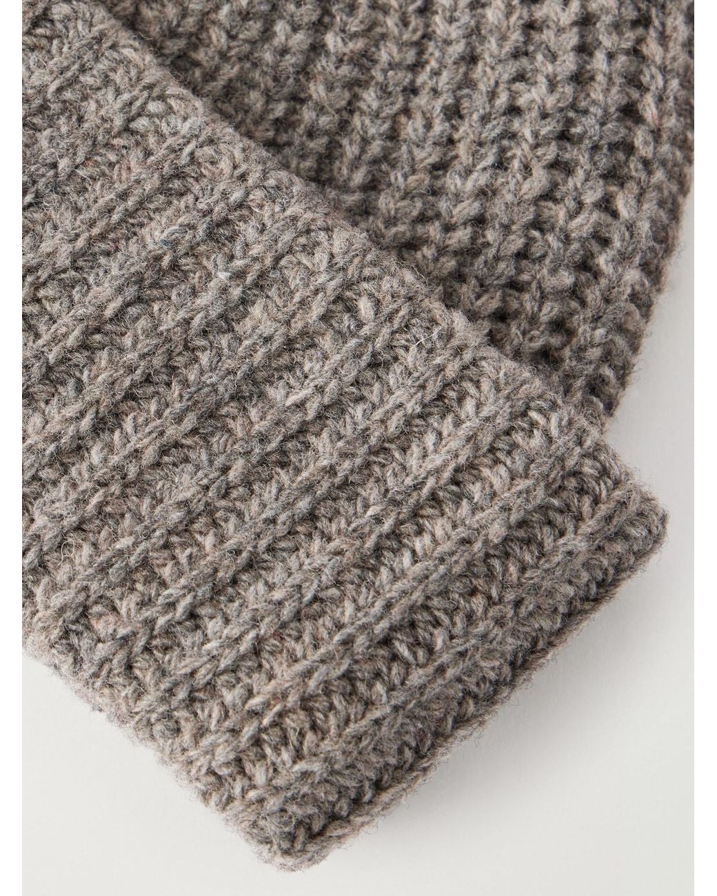 NN07 Gray Sailor 6650 Ribbed Wool-Blend Beanie for men