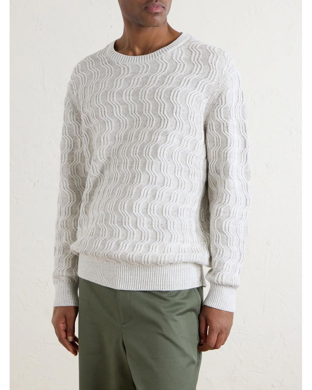 Aimé Leon Dore White Cable-Knit Cotton-Blend Sweater for men