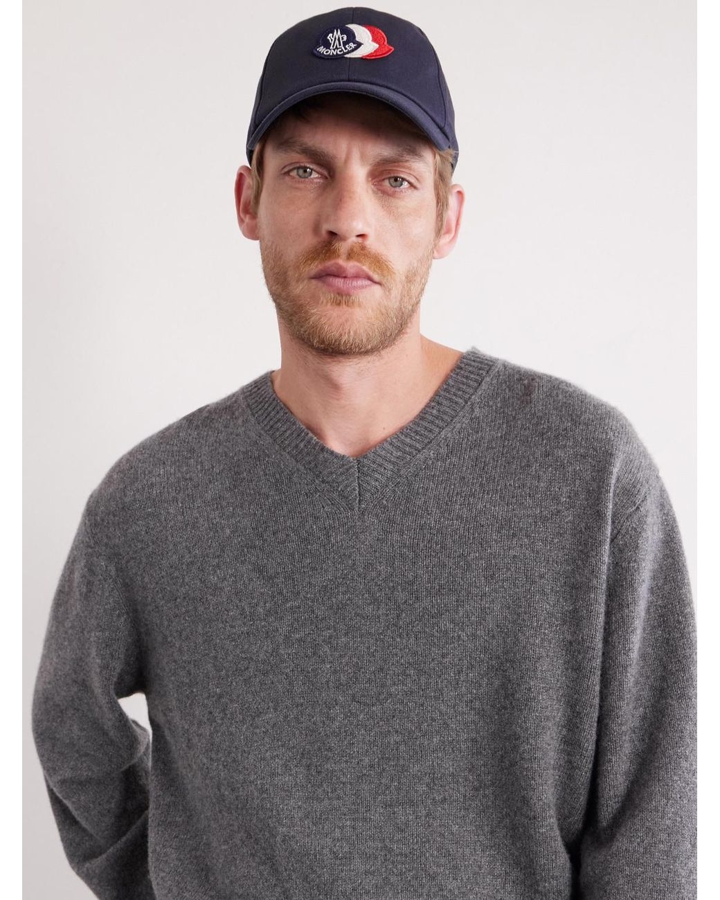 Moncler Blue Logo-Appliquéd Cotton-Twill Baseball Cap for men