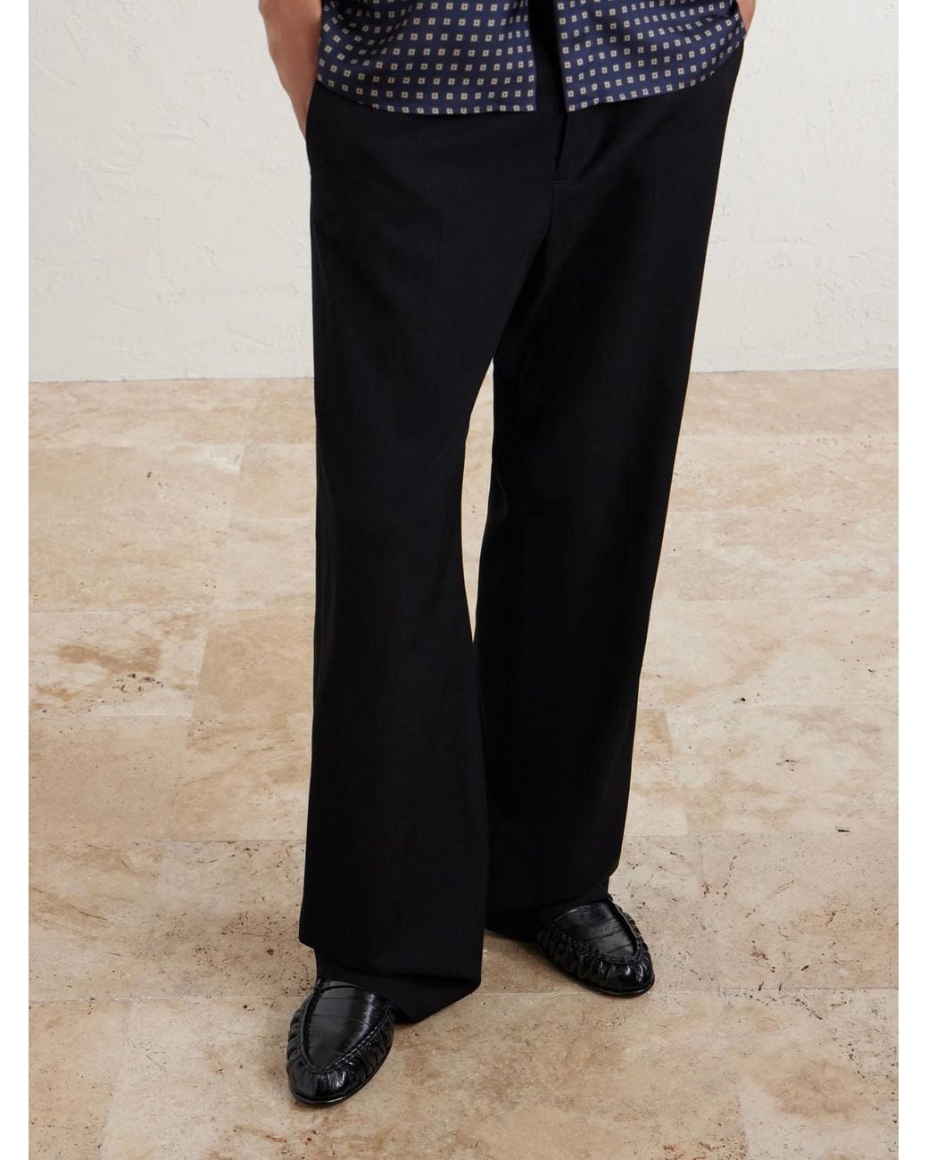 Saint Laurent Black Le Loafer Collapsible-heel Logo-embellished Eel Loafers Loafers for men