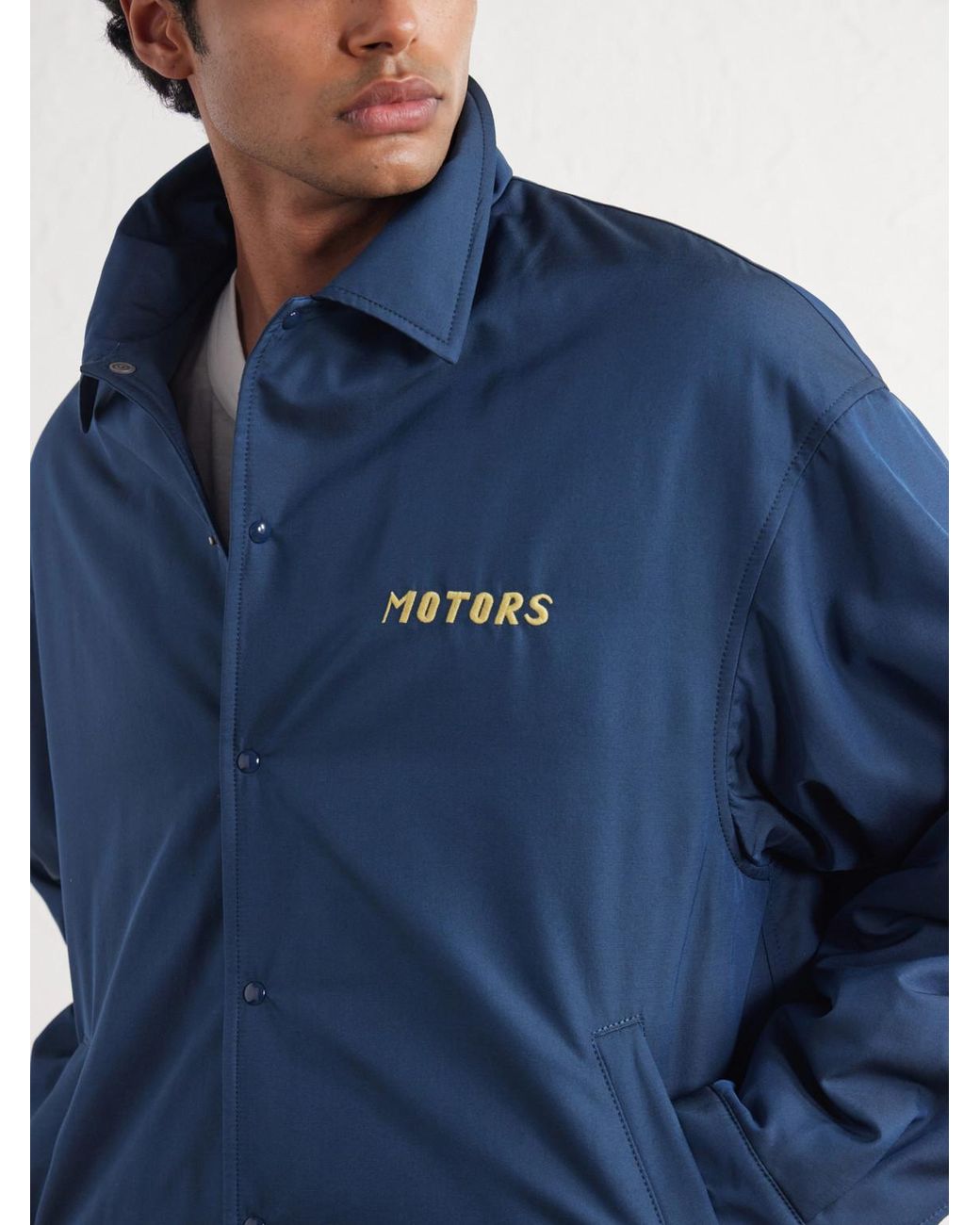 Visvim Blue Embroidered Wool And Silk-Blend-Gabardine Jacket for men