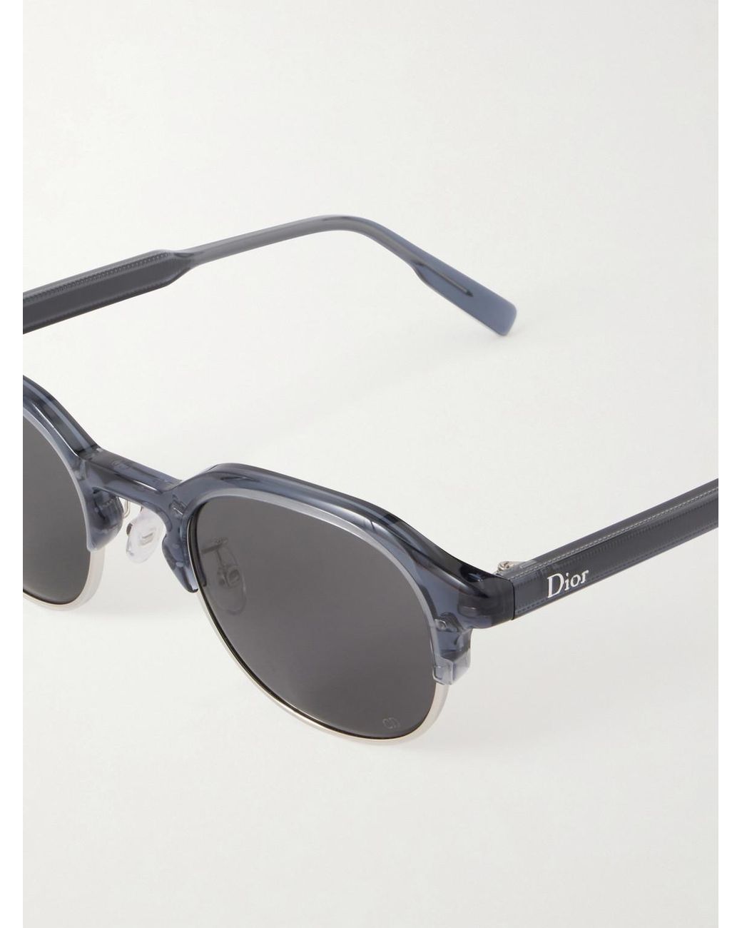 Dior Blue Dioribbon R1I Round-Frame Acetate And-Tone Metal Sunglasses for men