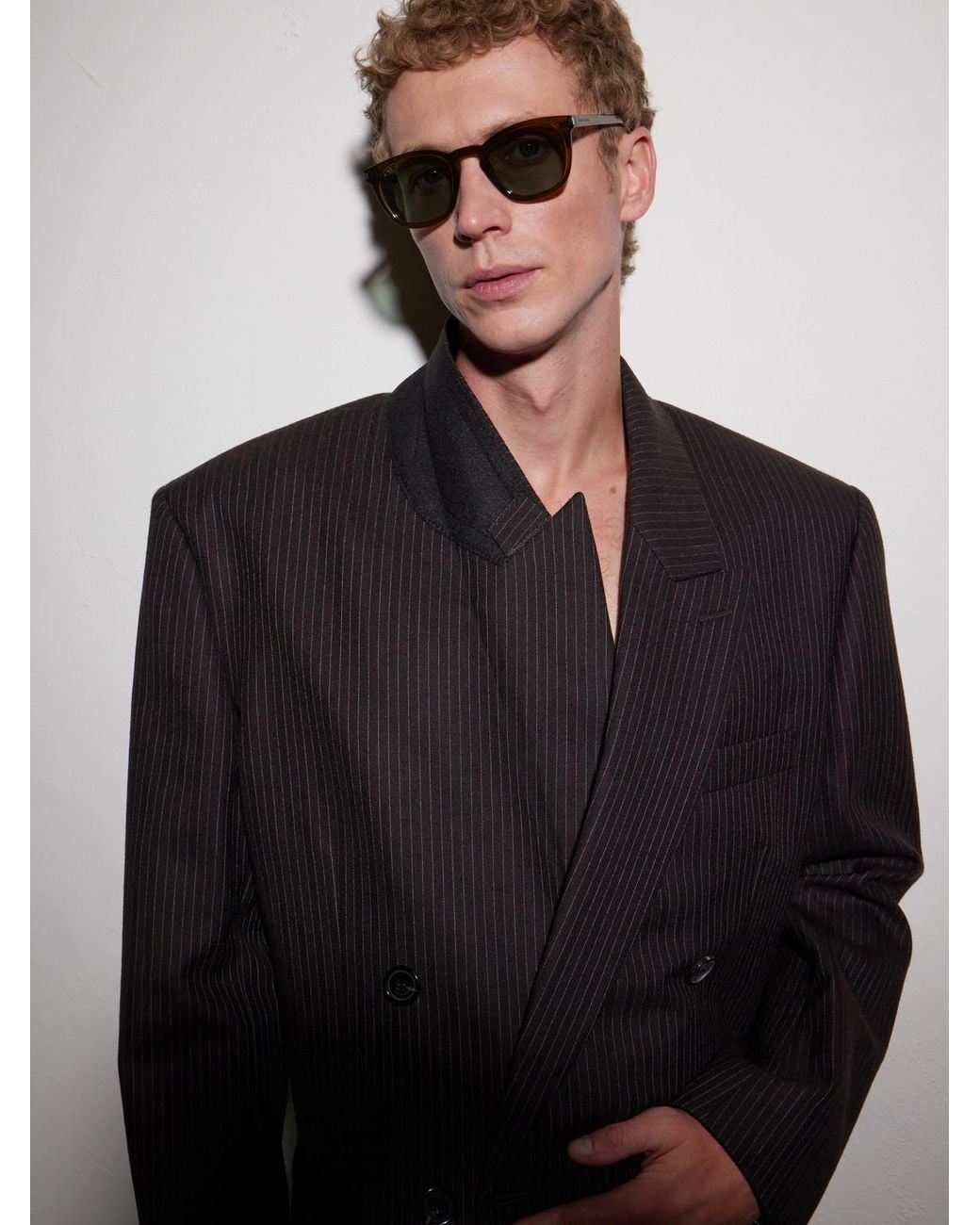 Saint Laurent Green D-Frame Acetate Sunglasses for men