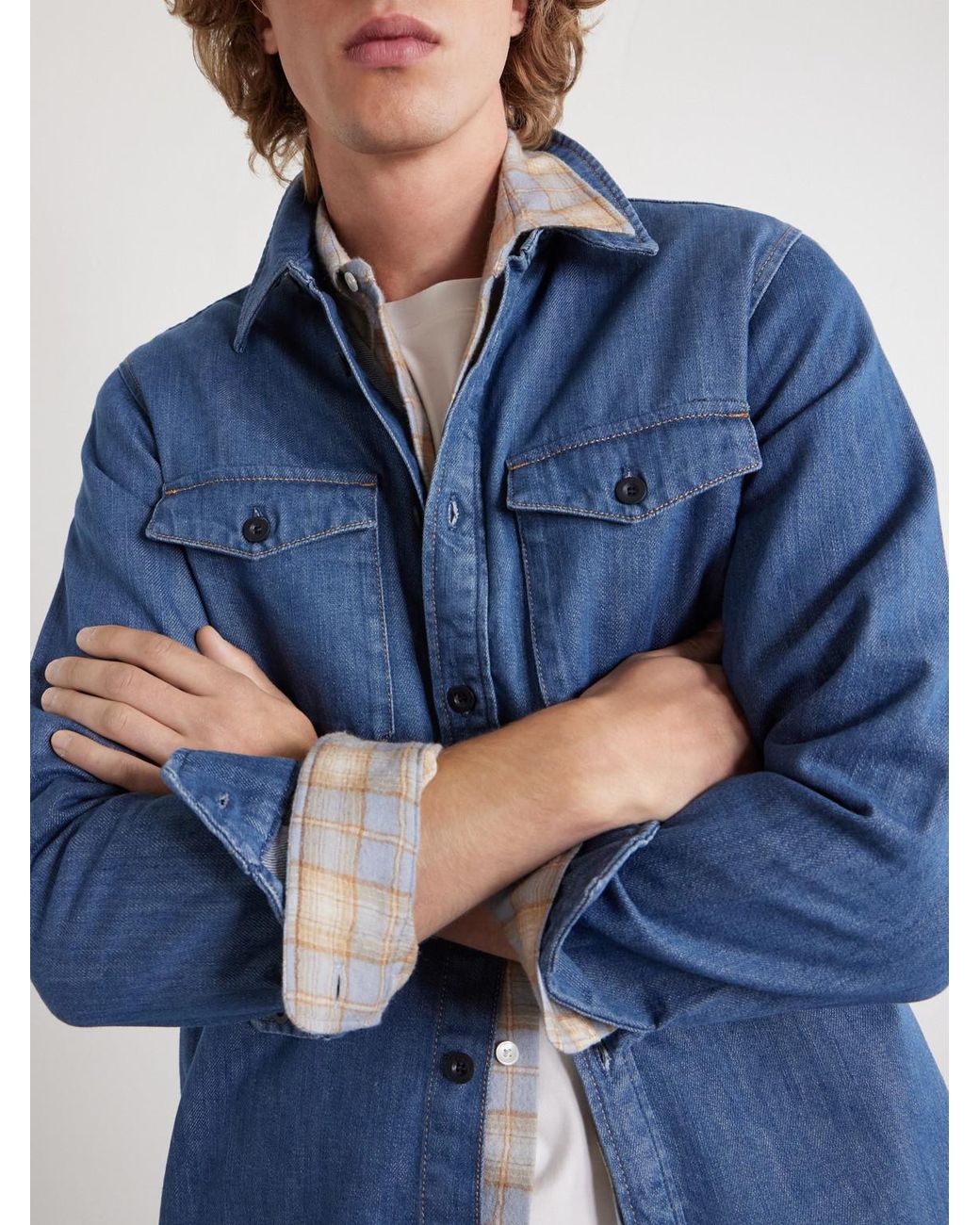 A.P.C. Blue Denim Shirt for men